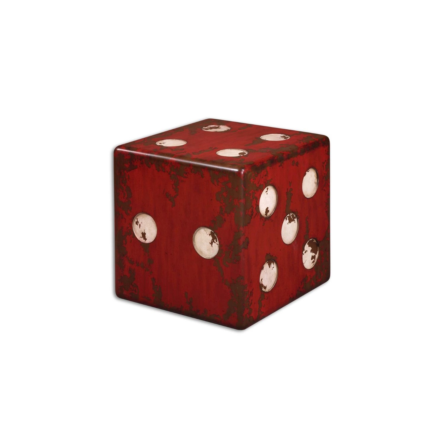 Uttermost Dice Accent Table in Red