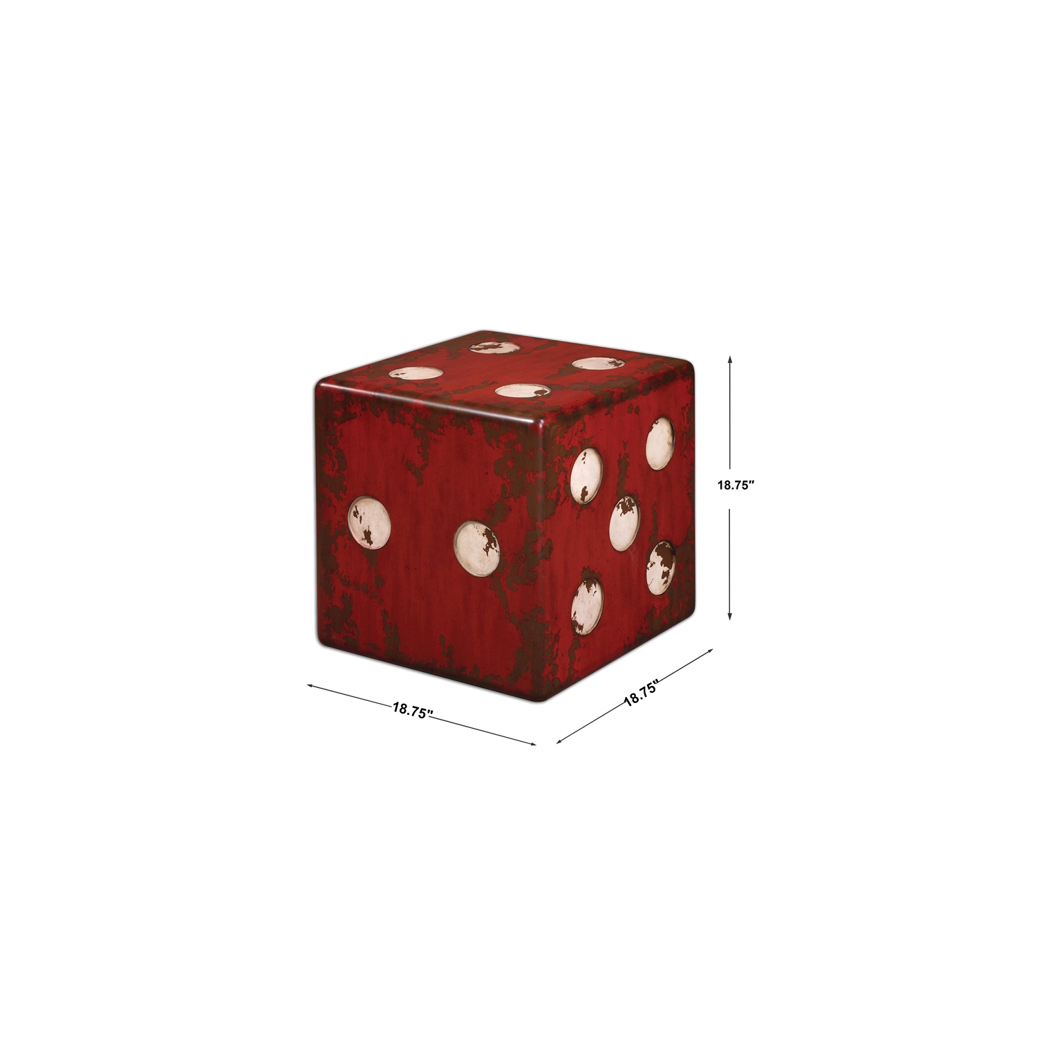 Uttermost Dice Accent Table in Red