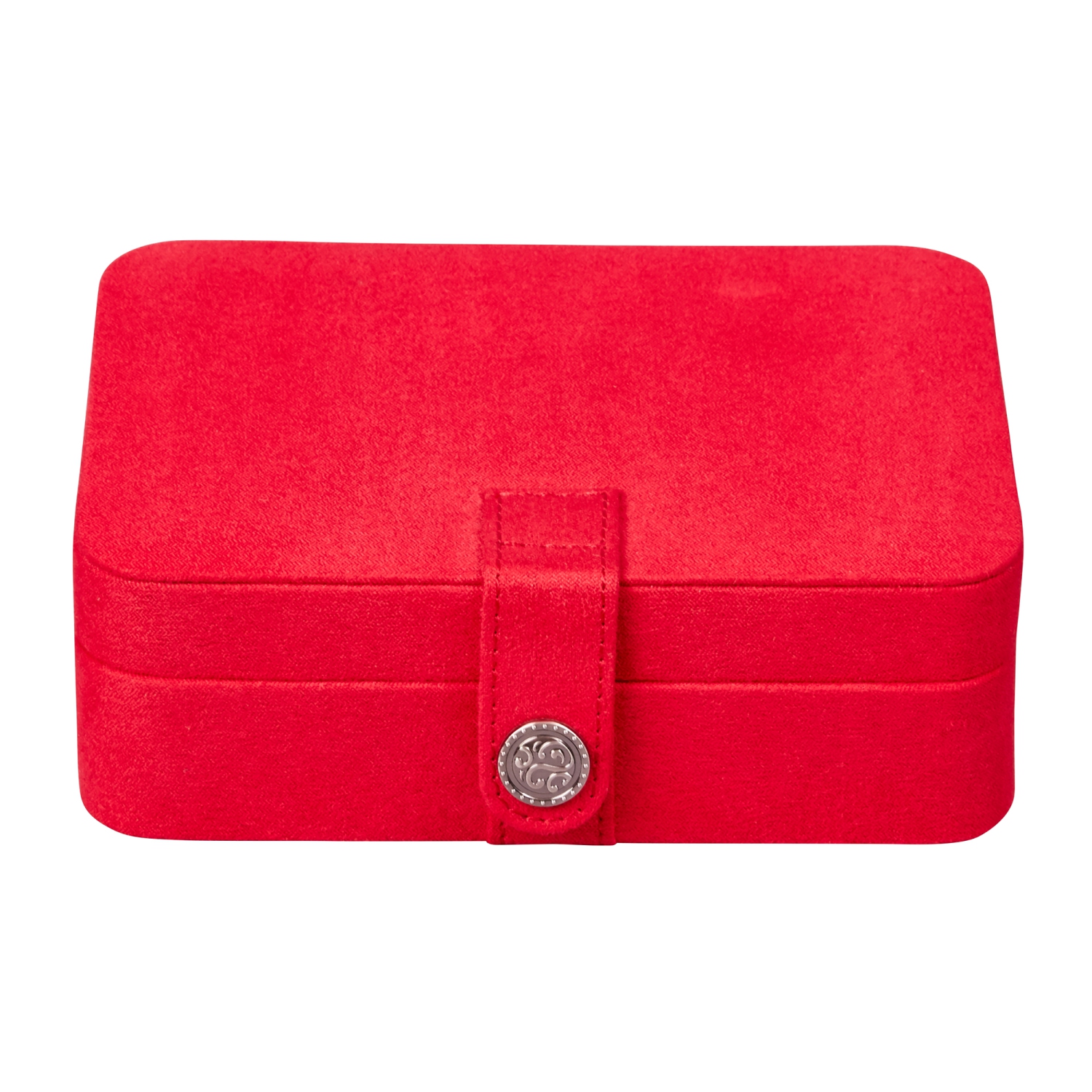 Mele & Co 0057322M Giana Plush Fabric Jewelry Box with Lift Out Tray in Red