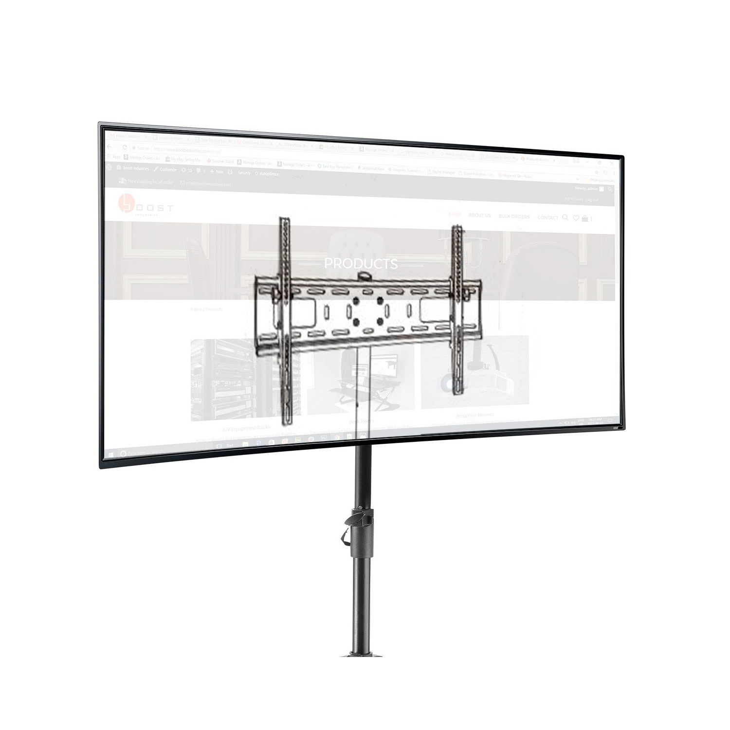 Support mobile inclinable AVT-3770T de Boost Industries avec trépied portatif pour écrans de 37 à 70 po