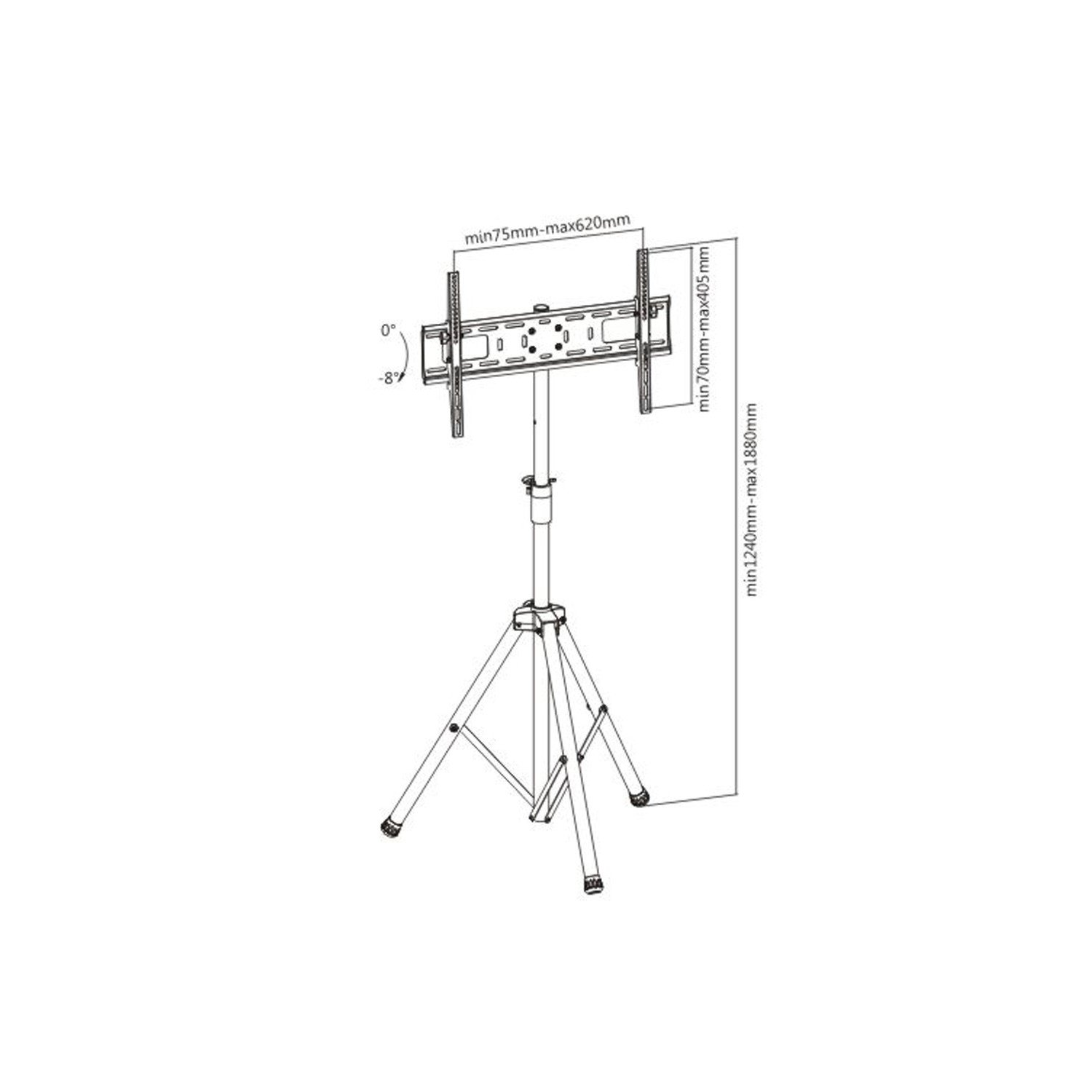 Support mobile inclinable AVT-3770T de Boost Industries avec trépied portatif pour écrans de 37 à 70 po