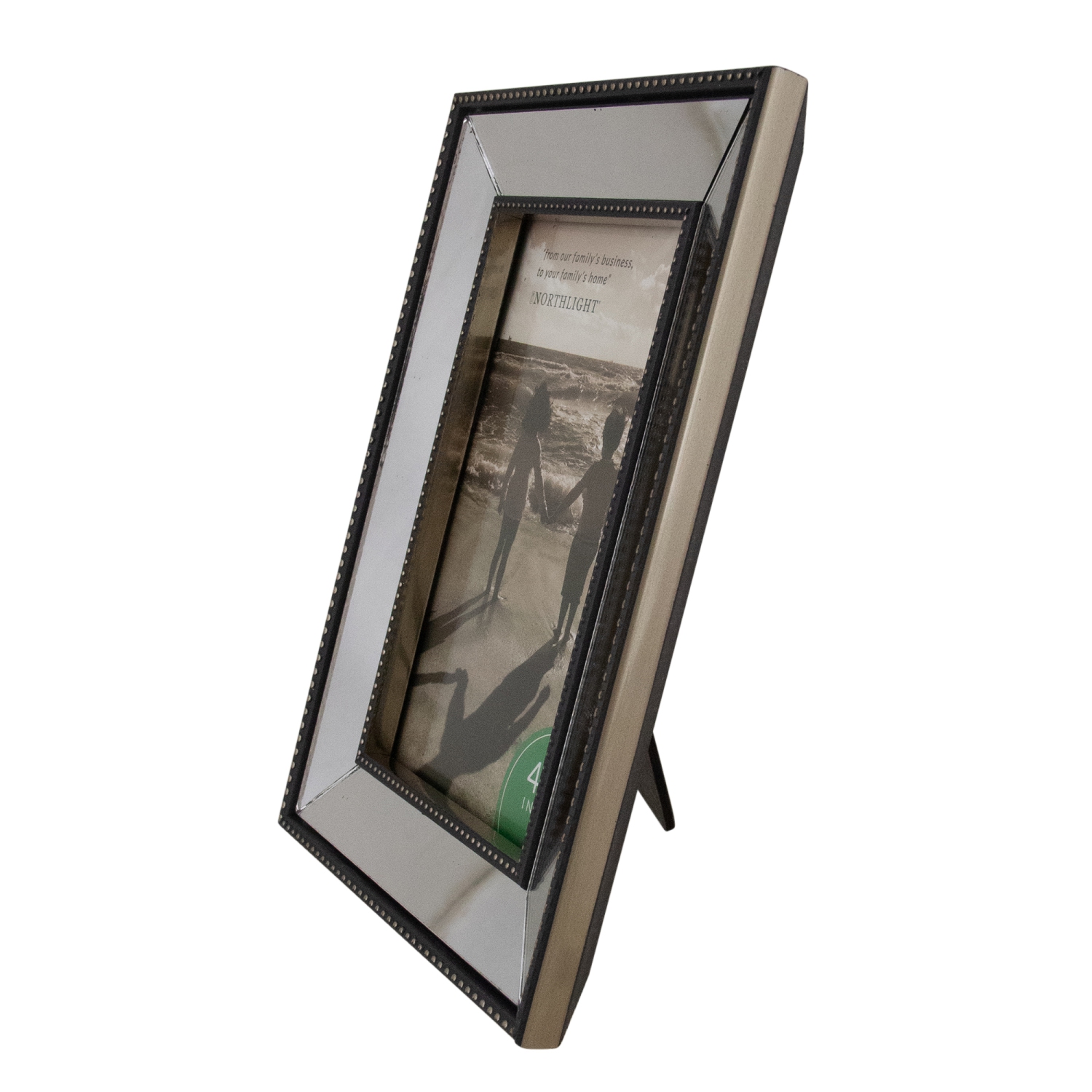 Gordon 32013923 7.75 in. Silver Studded Glass Mirror Encased Photo Picture Frame