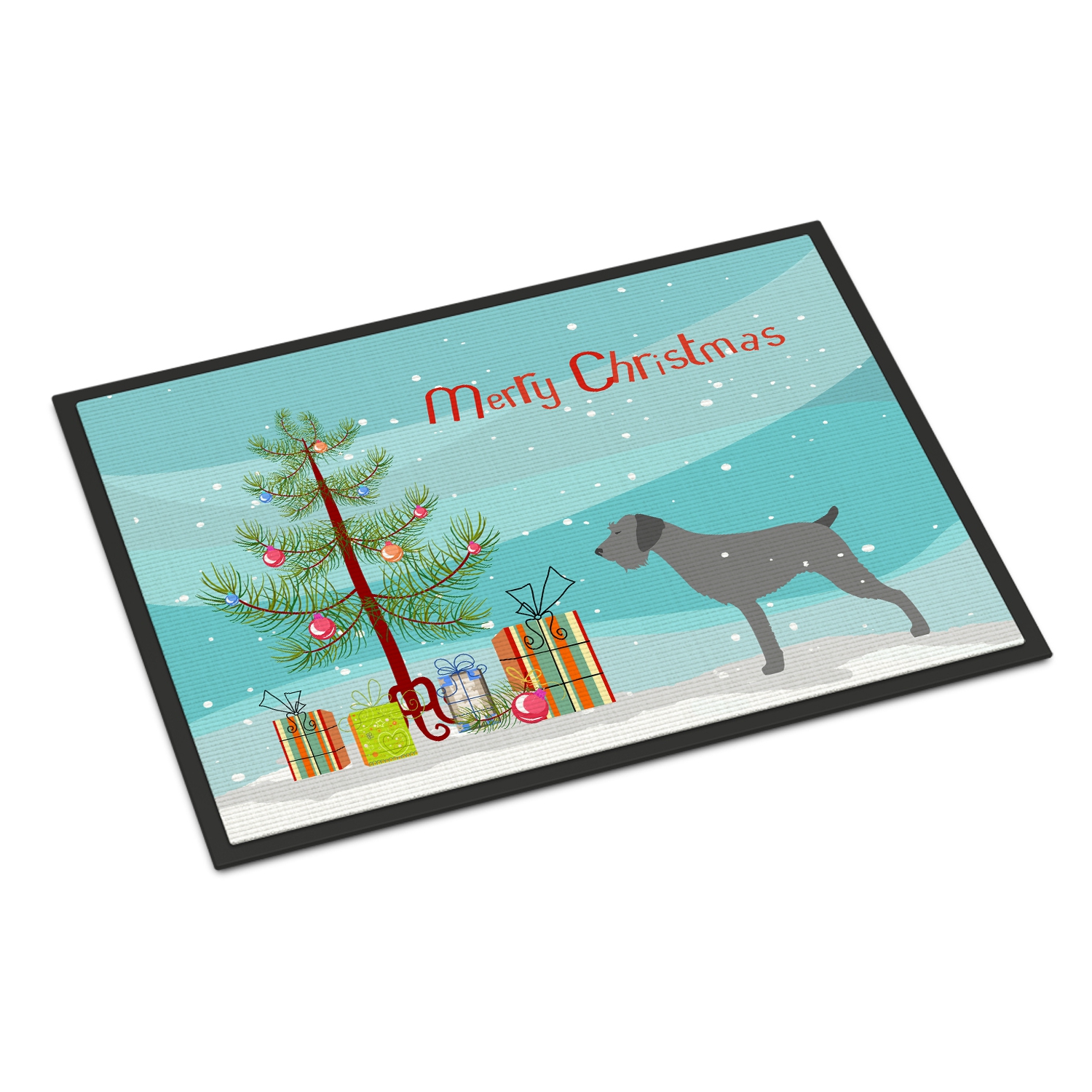 Carolines Treasures BB2929MAT German Wirehaired Pointer Merry Christmas Tree Indoor or Outdoor Mat 18x27