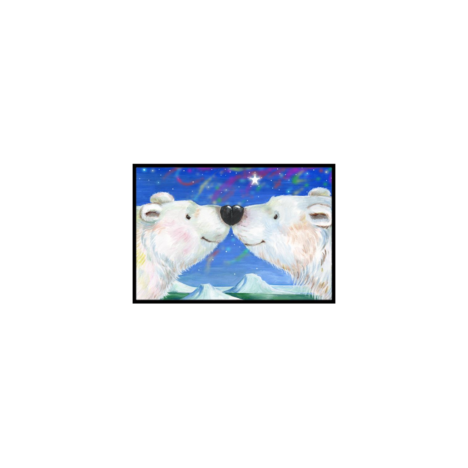 Carolines Treasures CDCO0487MAT Polar Bears Polar Kiss by Debbie Cook Indoor or Outdoor Mat 18 x 27