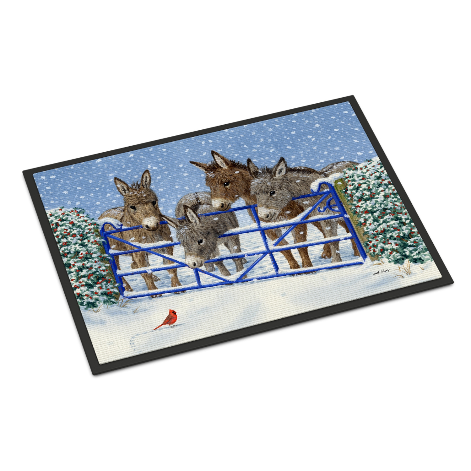 Carolines Treasures ASA2209MAT Donkeys & Cardinal Indoor or Outdoor Mat 18 x 27