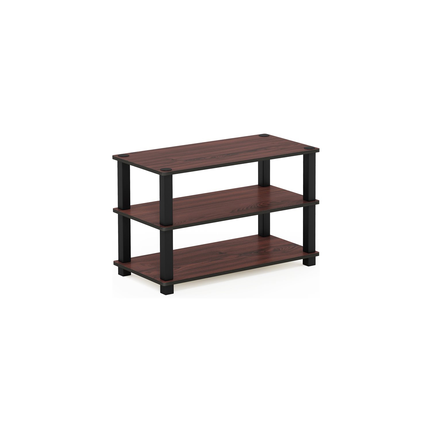 Furinno Turn-S-Tube 3-Tier Shoe Rack Dark Cherry & Black - 15.4 x 23.6 x 11.6 in.