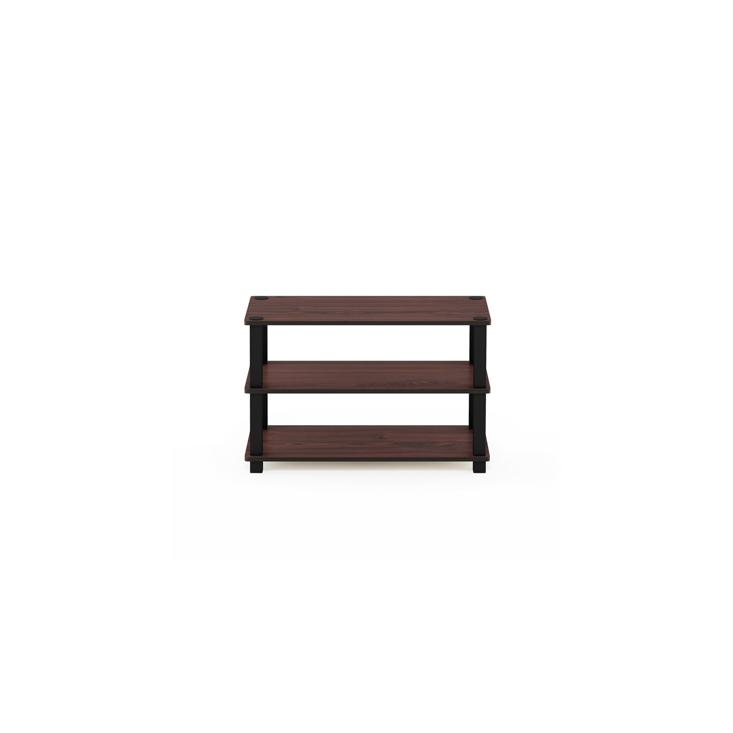 Furinno Turn-S-Tube 3-Tier Shoe Rack Dark Cherry & Black - 15.4 x 23.6 x 11.6 in.