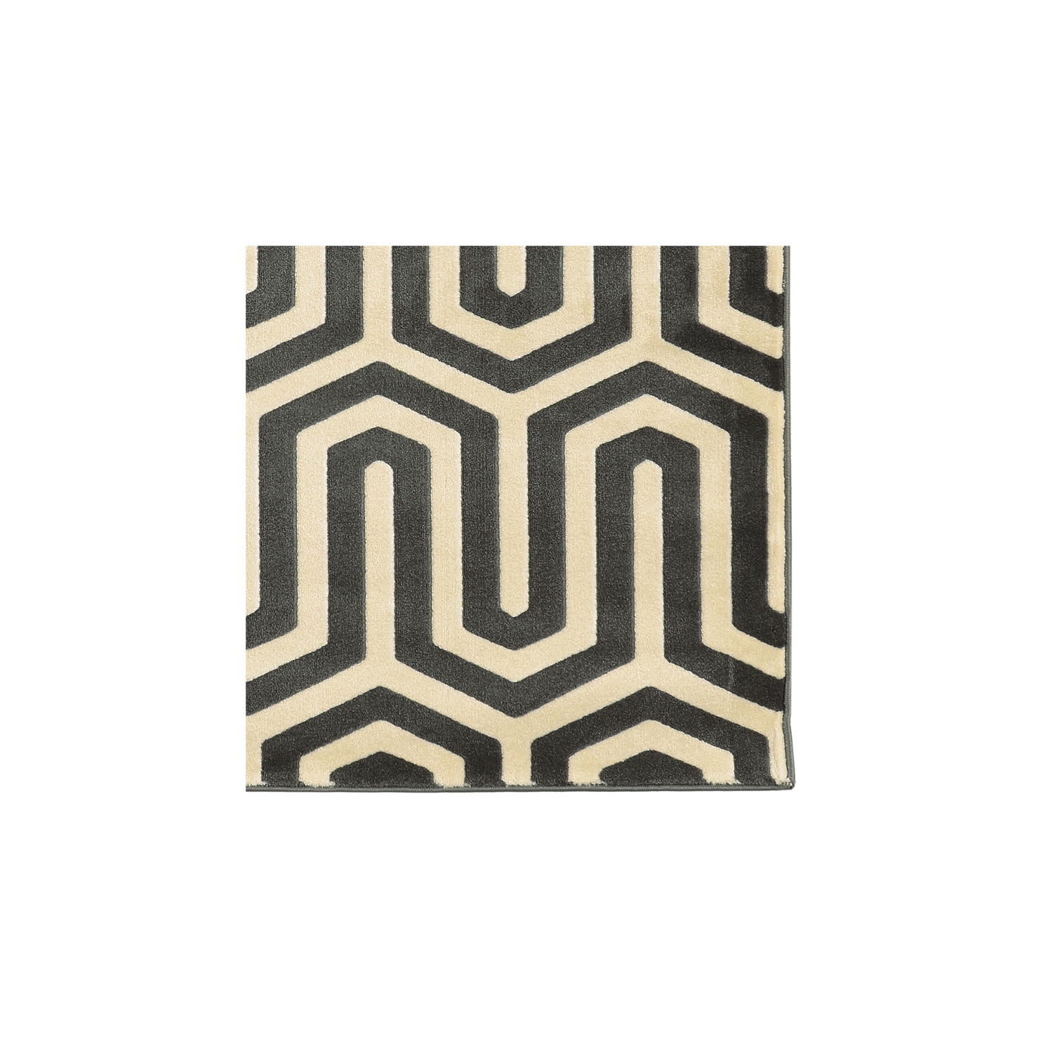 Linon RUGRA0958 5 x 7 ft. Roma Collection Tangent Indoor Area Rug - Charcoal & Grey