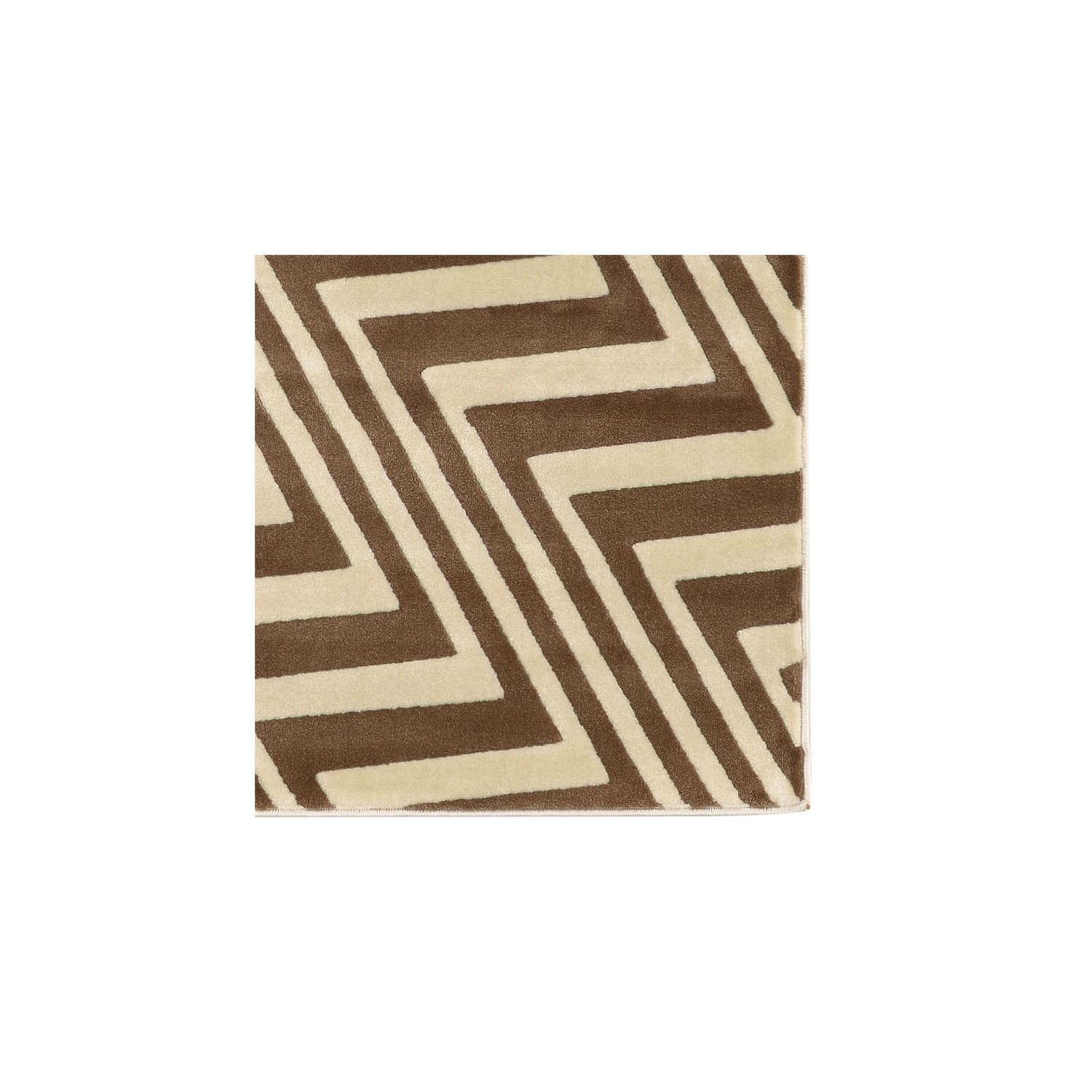 Linon RUGRA1258 5x 7 ft. Roma Collection ZigZag Indoor Area Rug - Ivory & Beige