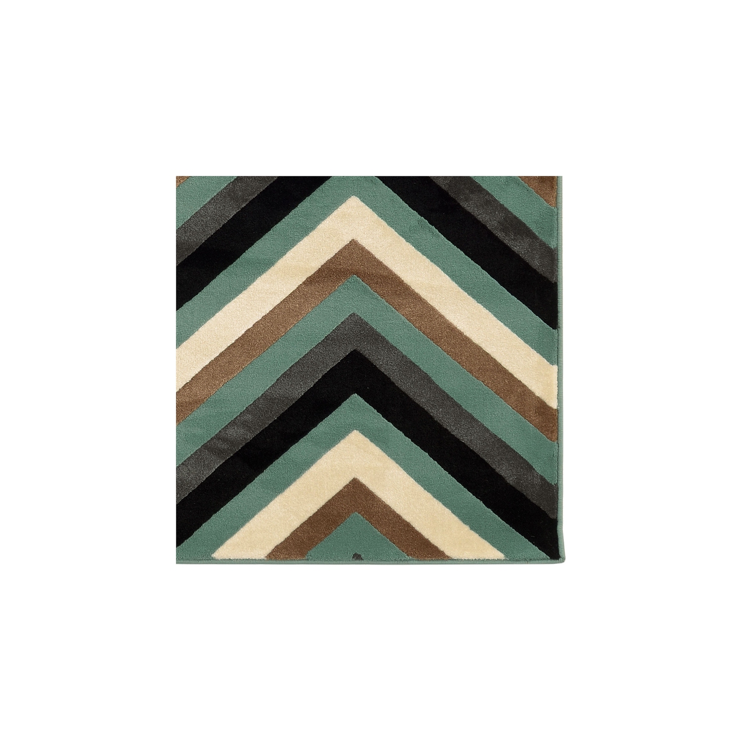 Linon RUGRA1358 5 x 7 ft. Roma Collection Chevron Indoor Area Rug - Turquoise & Grey