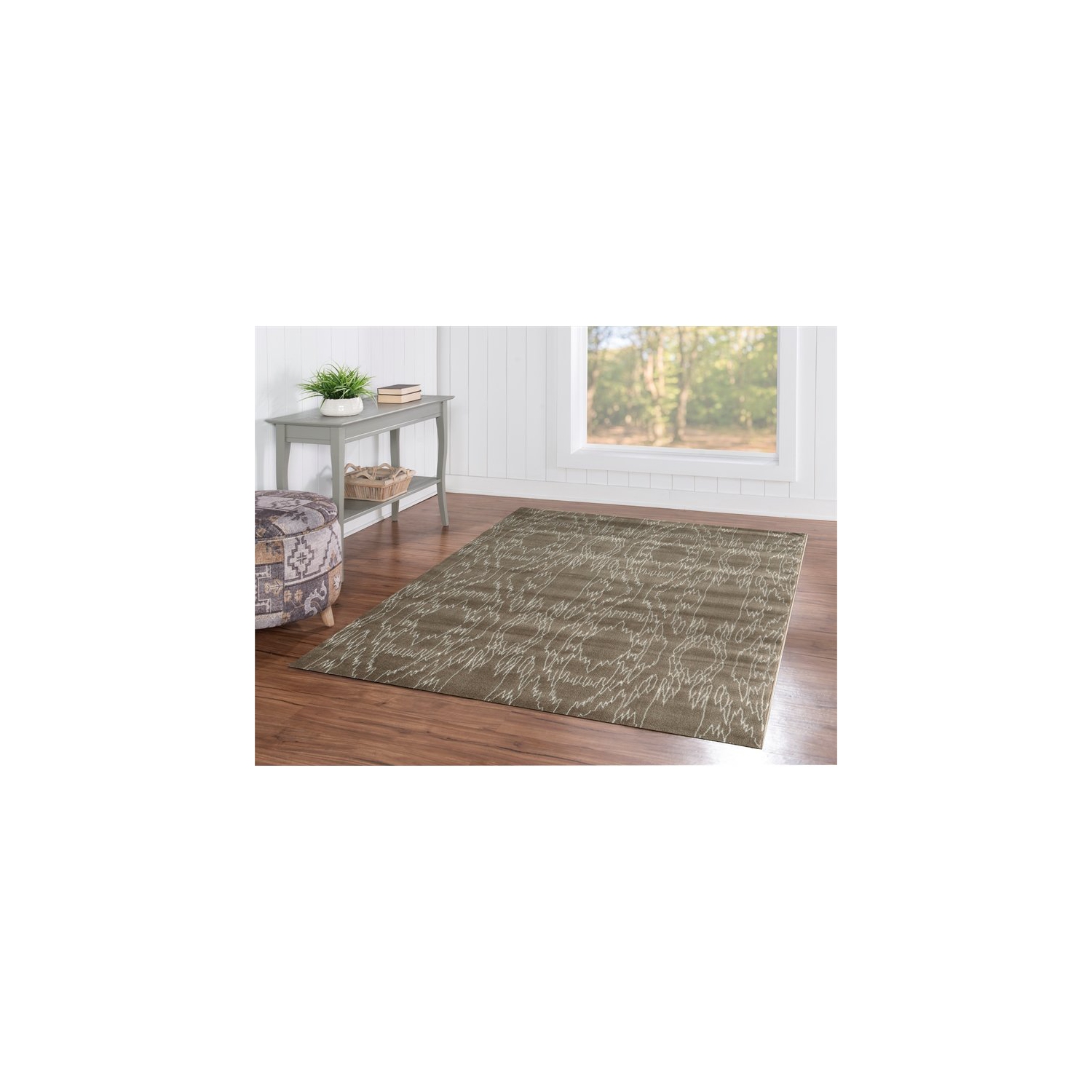 Linon RUGPA0458 5 ft. 3 in. x 7 ft. 6 in. Prisma Electric Indoor Area Rug - Dark Brown