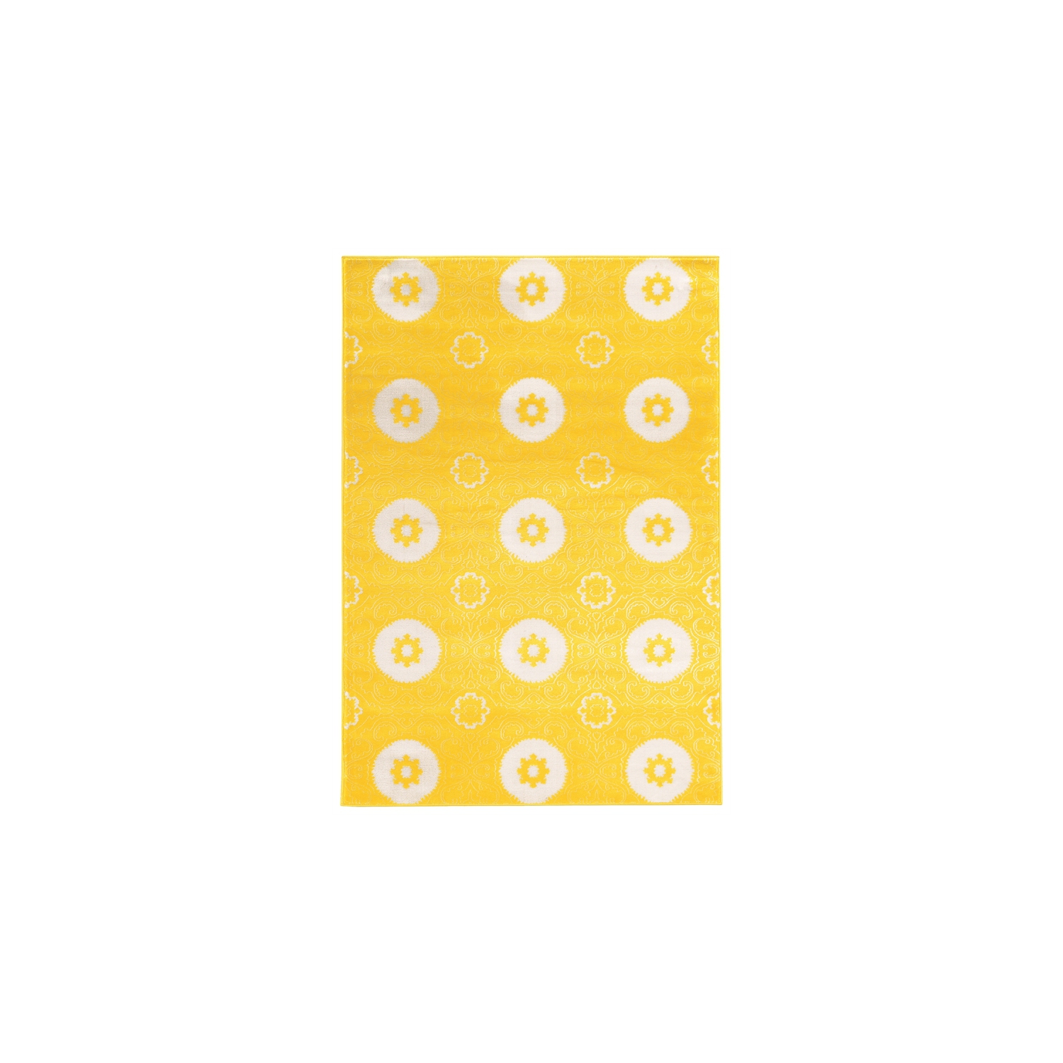 Linon RUGPA1458 5 ft. 3 in. x Prisma Karma Indoor Area Rug - Yellow