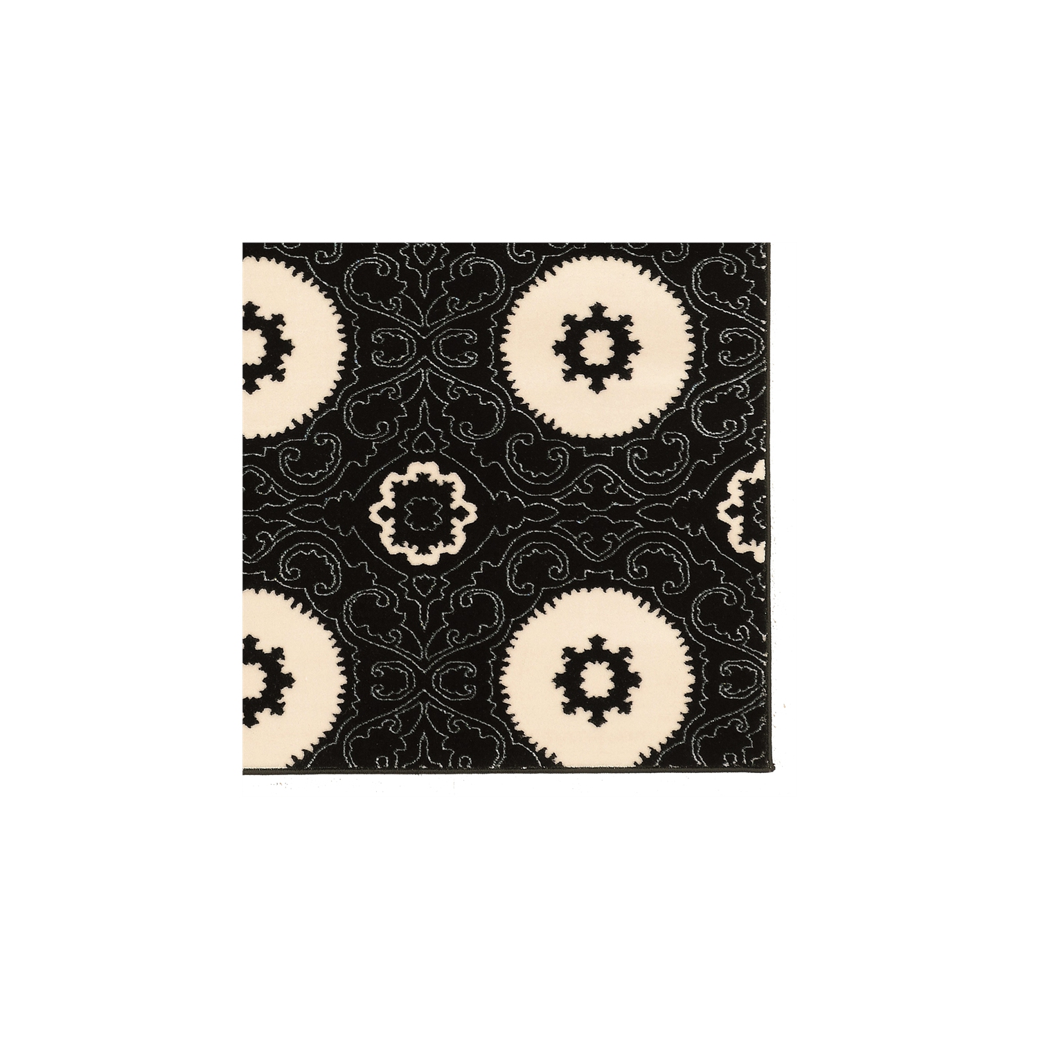 Linon RUGPA1658 5 ft. 3 in. x 7 ft. 6 in. Prisma Karma Indoor Area Rug - Black