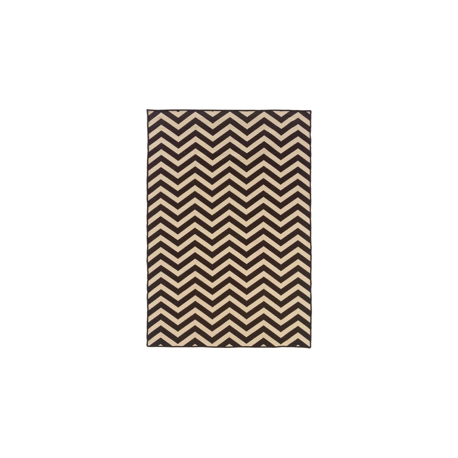 Linon RUG-SA0358 5 ft. x 8 ft. Salonika Flat Woven Area Rug - Brown