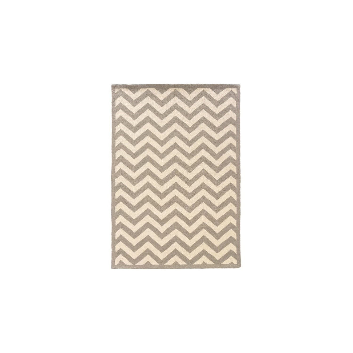 Linon RUG-SH0157 5 x 7 ft. Silhouette Chevron Indoor Area Rug - Grey