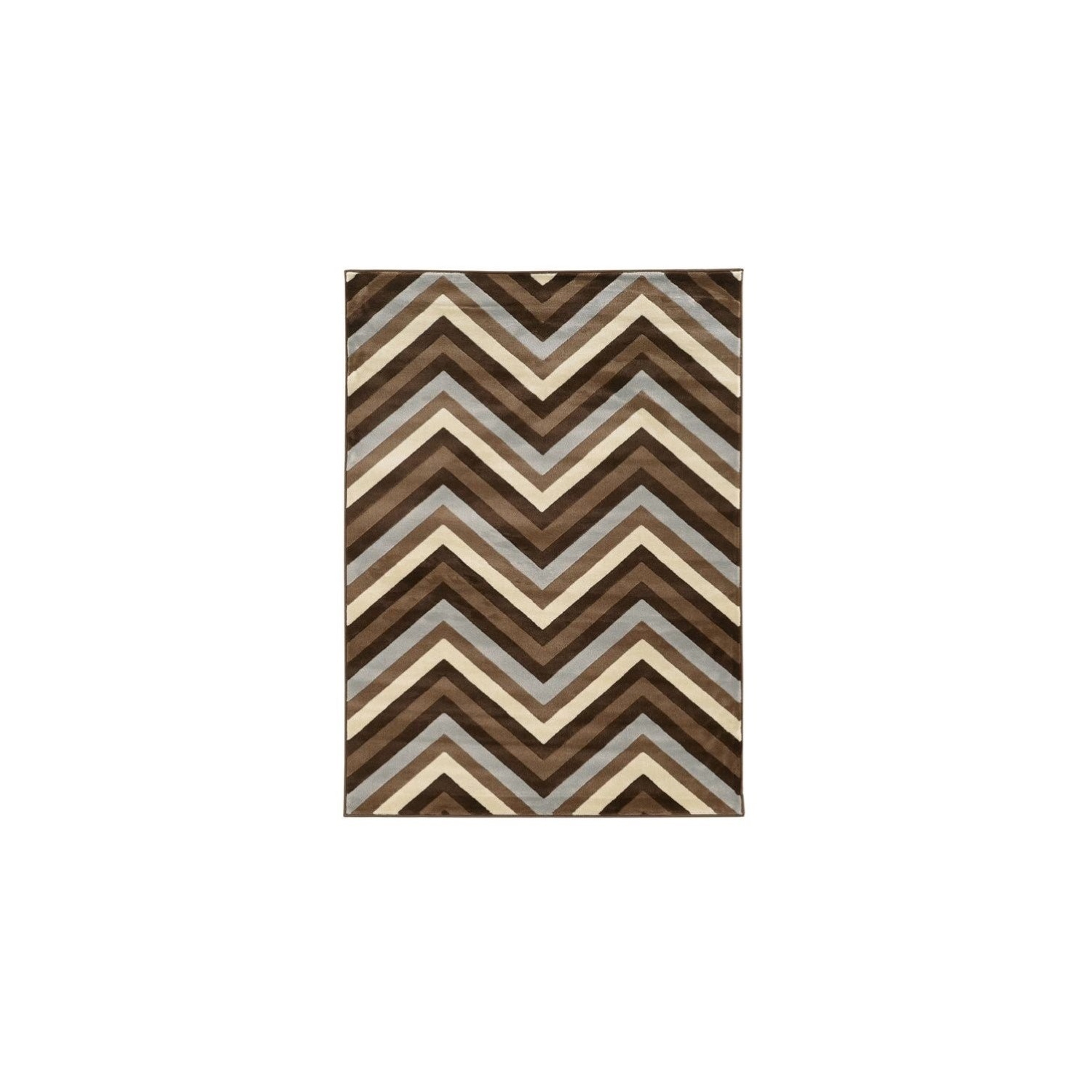 Linon RUGRA1481 8 x 10 ft. Roma Collection Chevron Indoor Area Rug - Chocolate & Beige
