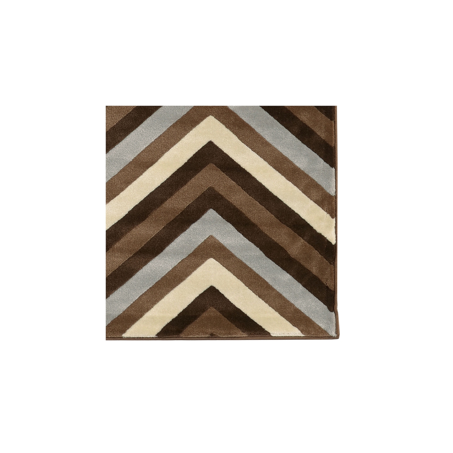 Linon RUGRA1481 8 x 10 ft. Roma Collection Chevron Indoor Area Rug - Chocolate & Beige