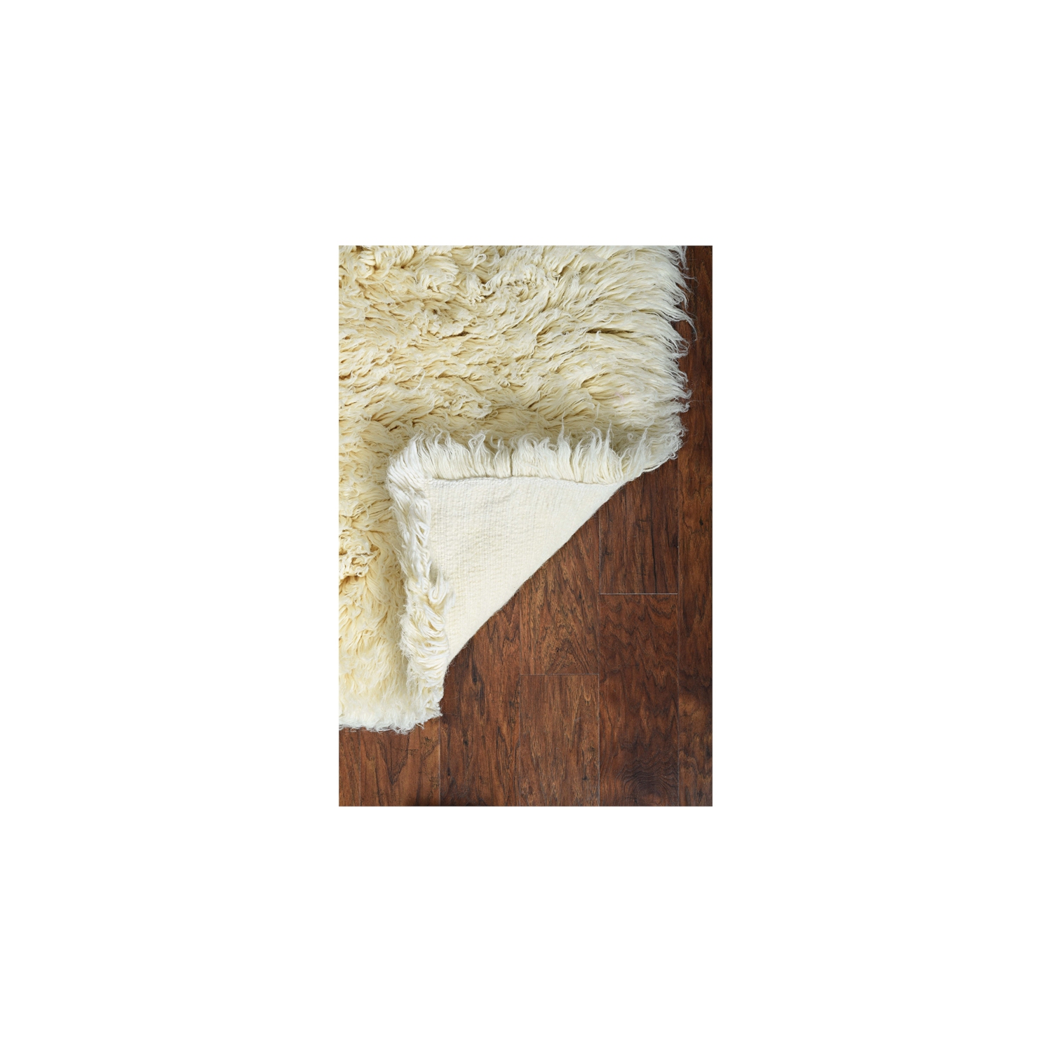 Linon FLK-5AW57 5 x 7 ft. 5A Flokati Flat Woven Area Rug - Natural