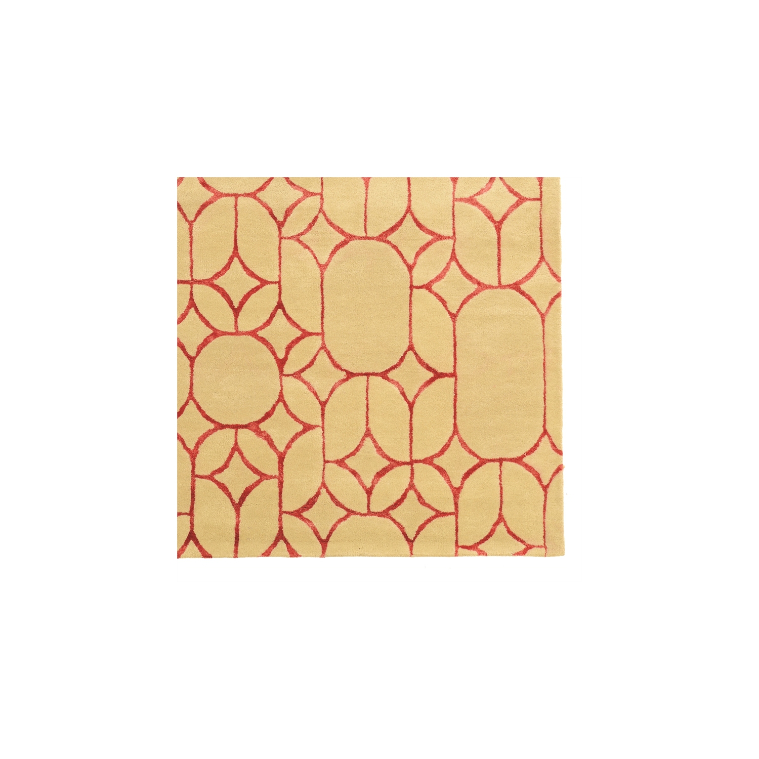 Linon RUGAE1658 5 x 8 ft. Aspire Wool Window Rug - Ivory & Coral
