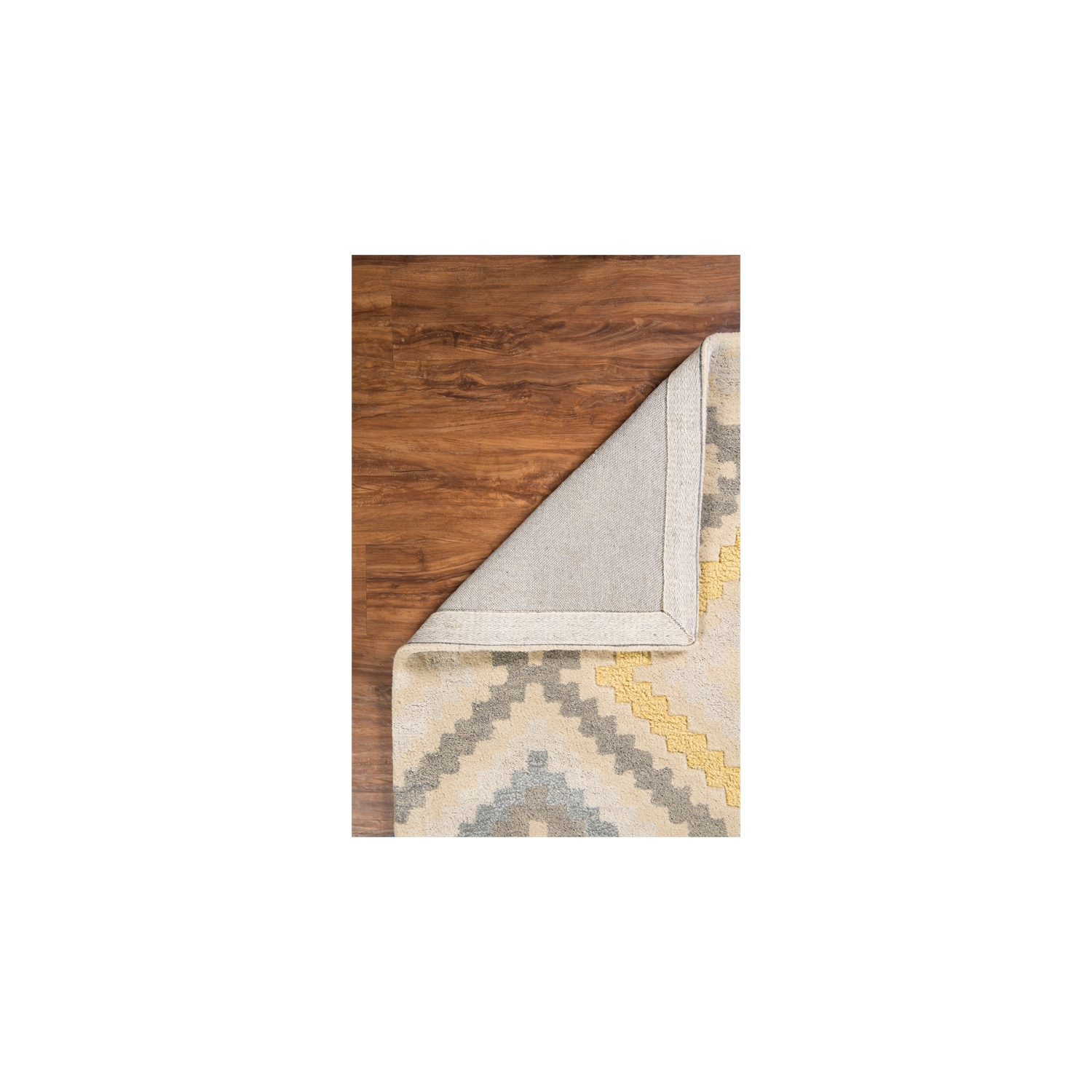 Linon RUGAE0758 5 x 8 ft. Aspire Wool Stitch Rug - Natural & Grey