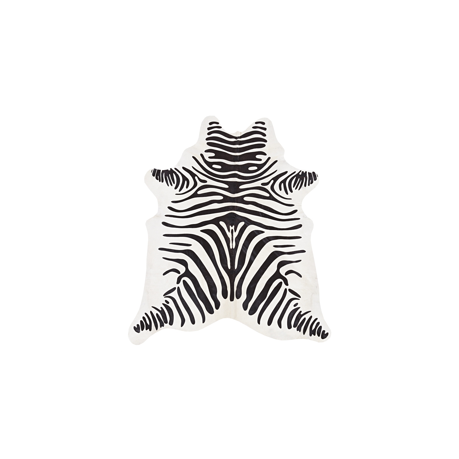 Linon RUG-CH04 Full Skin Tufted Indoor Area Rug - Cowhide Zebra Print Black