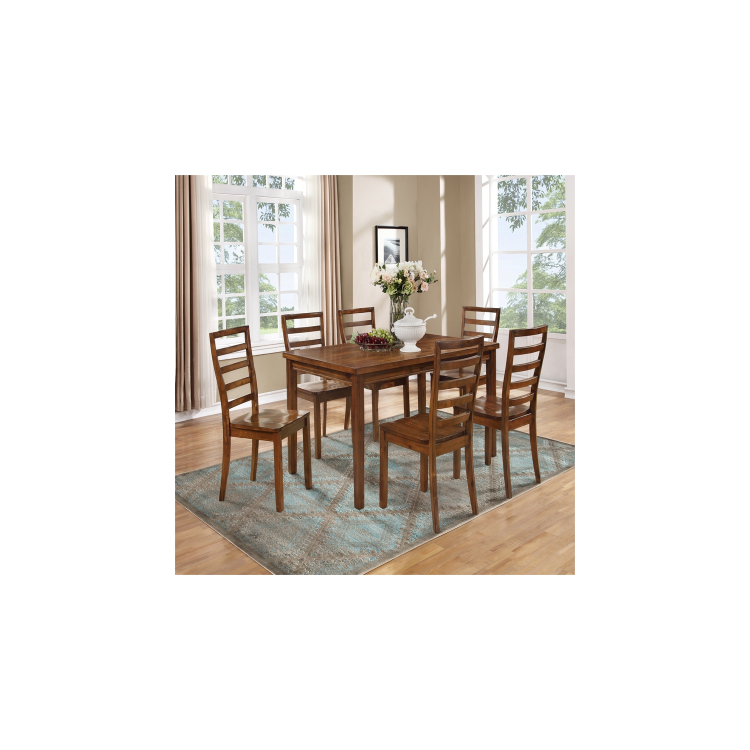 Linon RUGPM0881 8 x 11 in. Platinum Santa Fe Indoor Area Rug - Blue & Black