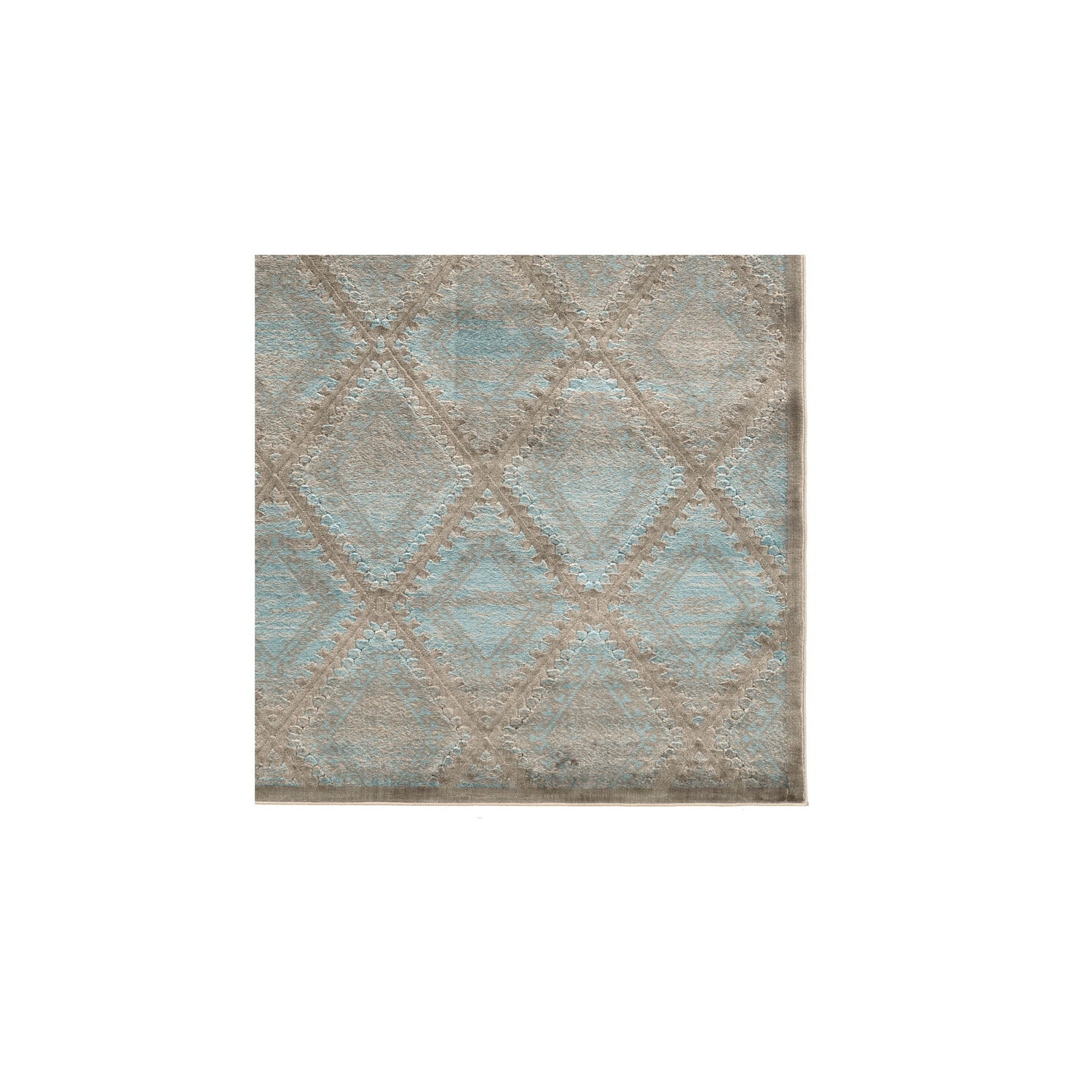 Linon RUGPM0881 8 x 11 in. Platinum Santa Fe Indoor Area Rug - Blue & Black