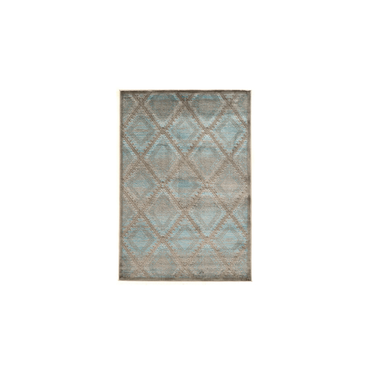 Linon RUGPM0881 8 x 11 in. Platinum Santa Fe Indoor Area Rug - Blue & Black