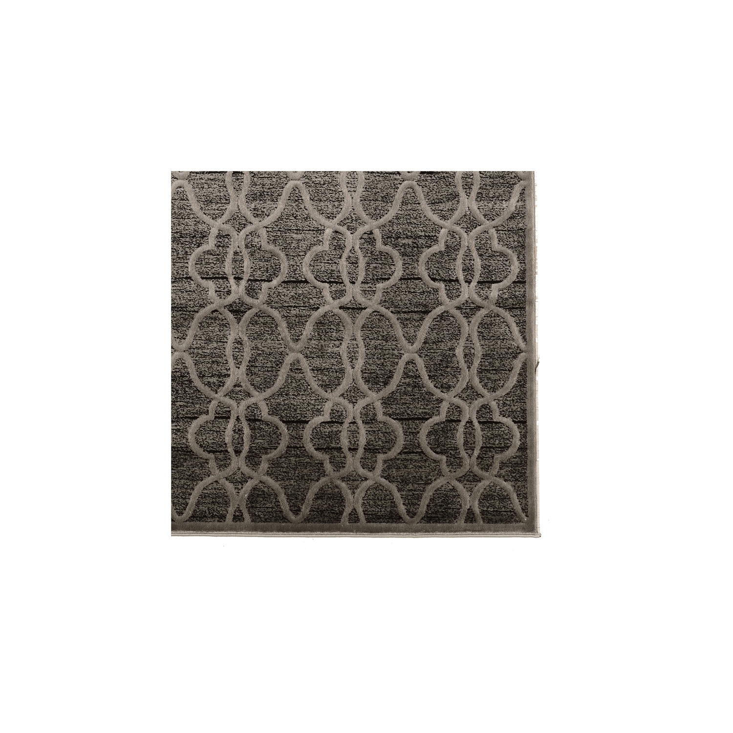Linon RUGPM2481 8 x 11 in. Platinum Raw Iron Indoor Area Rug - Grey & Black