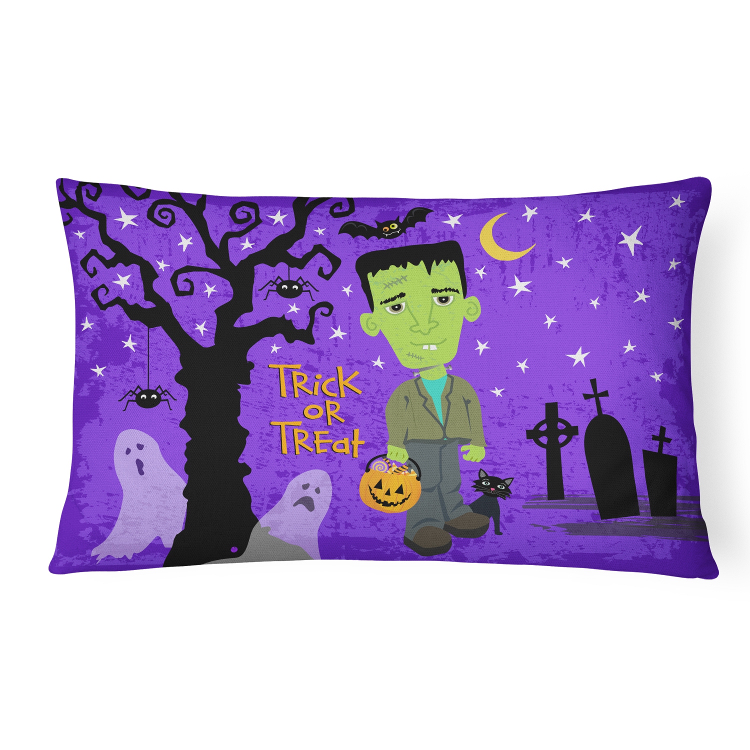 Carolines Treasures VHA3021PW1216 Halloween Frankie Frankenstein Canvas Fabric Decorative Pillow