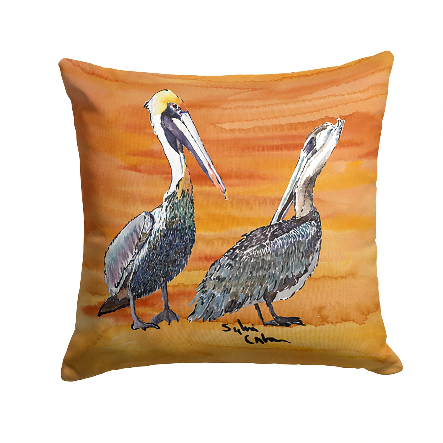 Carolines Treasures 8407PW1414 14 x 14 in. Bird - Pelican Decorative Fabric Pillow