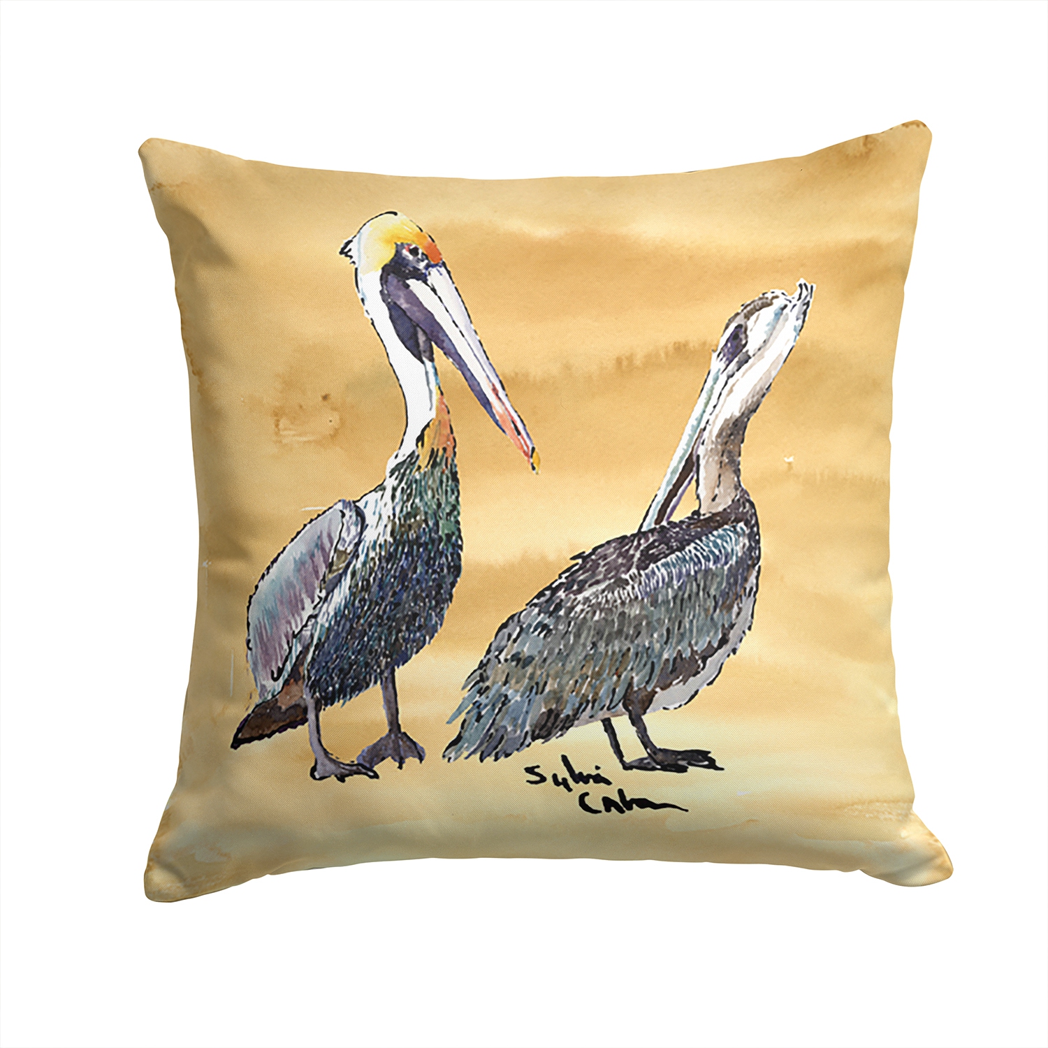 Carolines Treasures 8408PW1414 14 x 14 in. Bird - Pelican Decorative Fabric Pillow