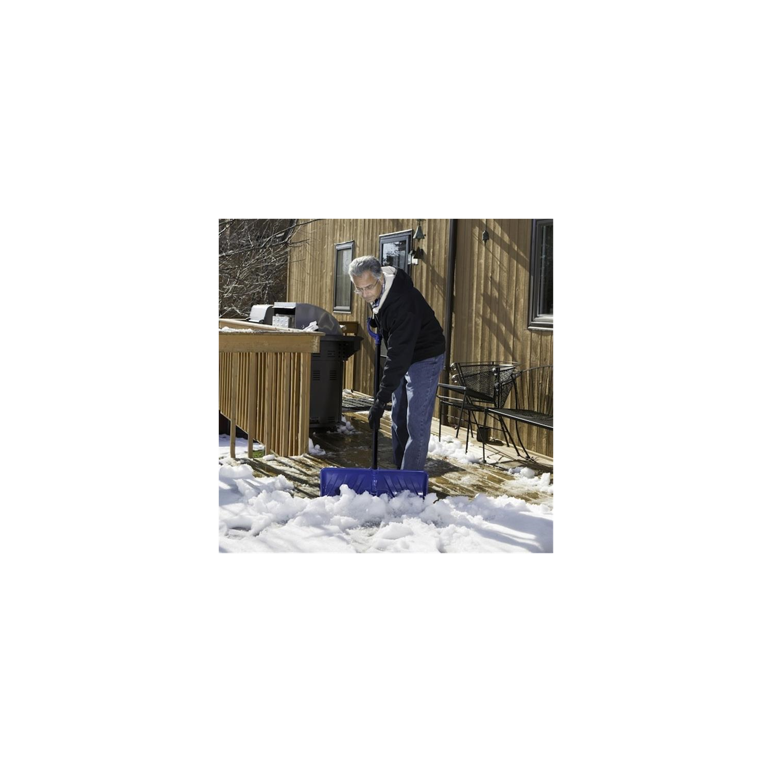 Snow Joe SJEG24 Snow Joe Edge 2-In-1 24-inch Poly Blade Snow Pusher and Ice Chopper Blue