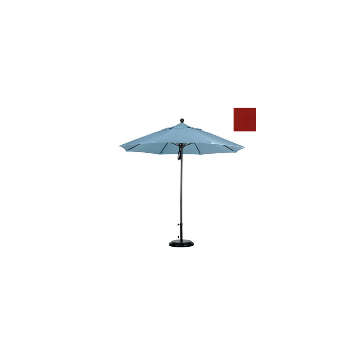 Parasol California ALTO908117-5440 9&nbsp;pi. Parasol de marché en fibre de verre Pulley Open Bronze-Sunbrella-terre cuite