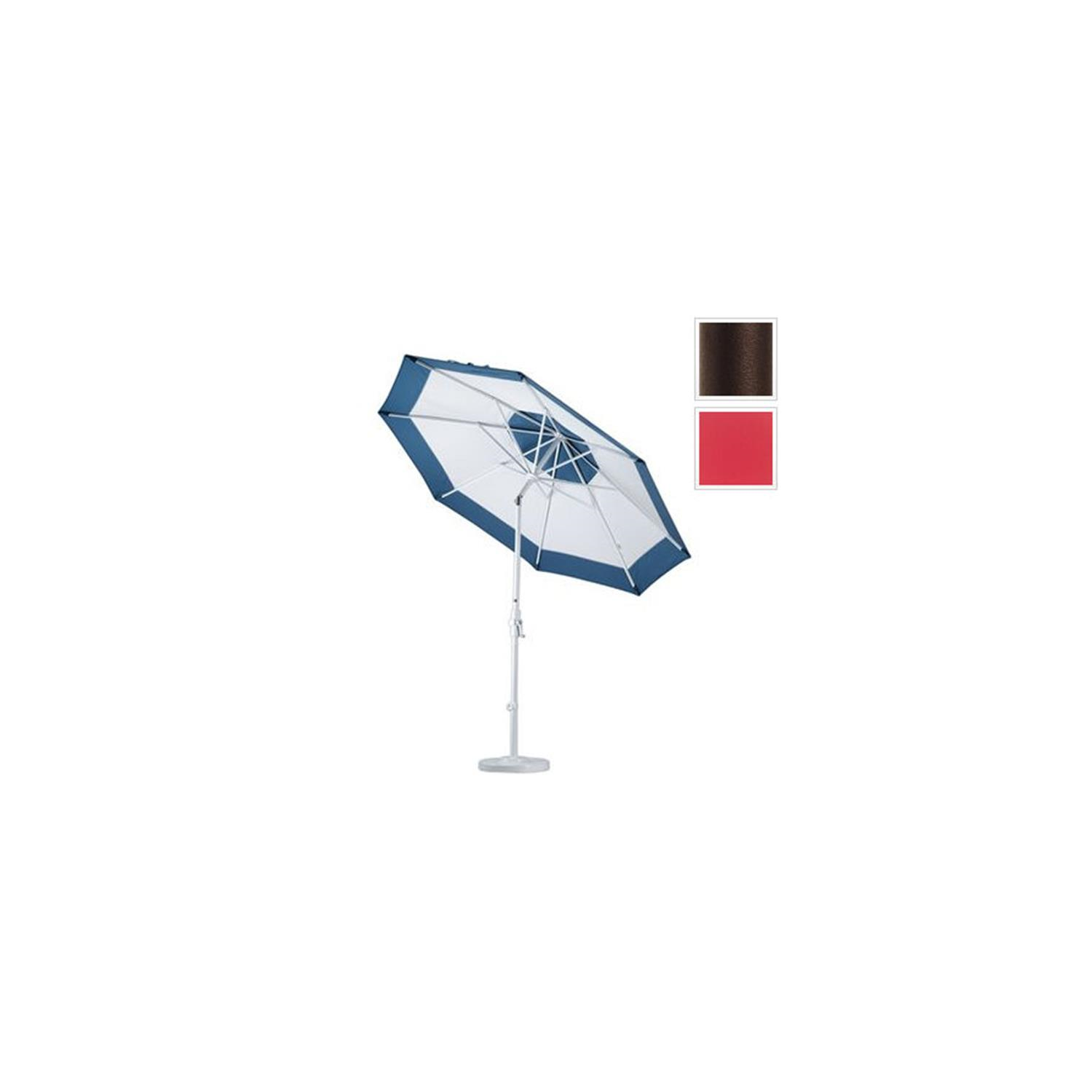 Parasol California GSCU908117-5403 9&nbsp;pi. Inclinaison de collier de parasol en aluminium Market - Bronze-Sunbrella-rouge Jockey