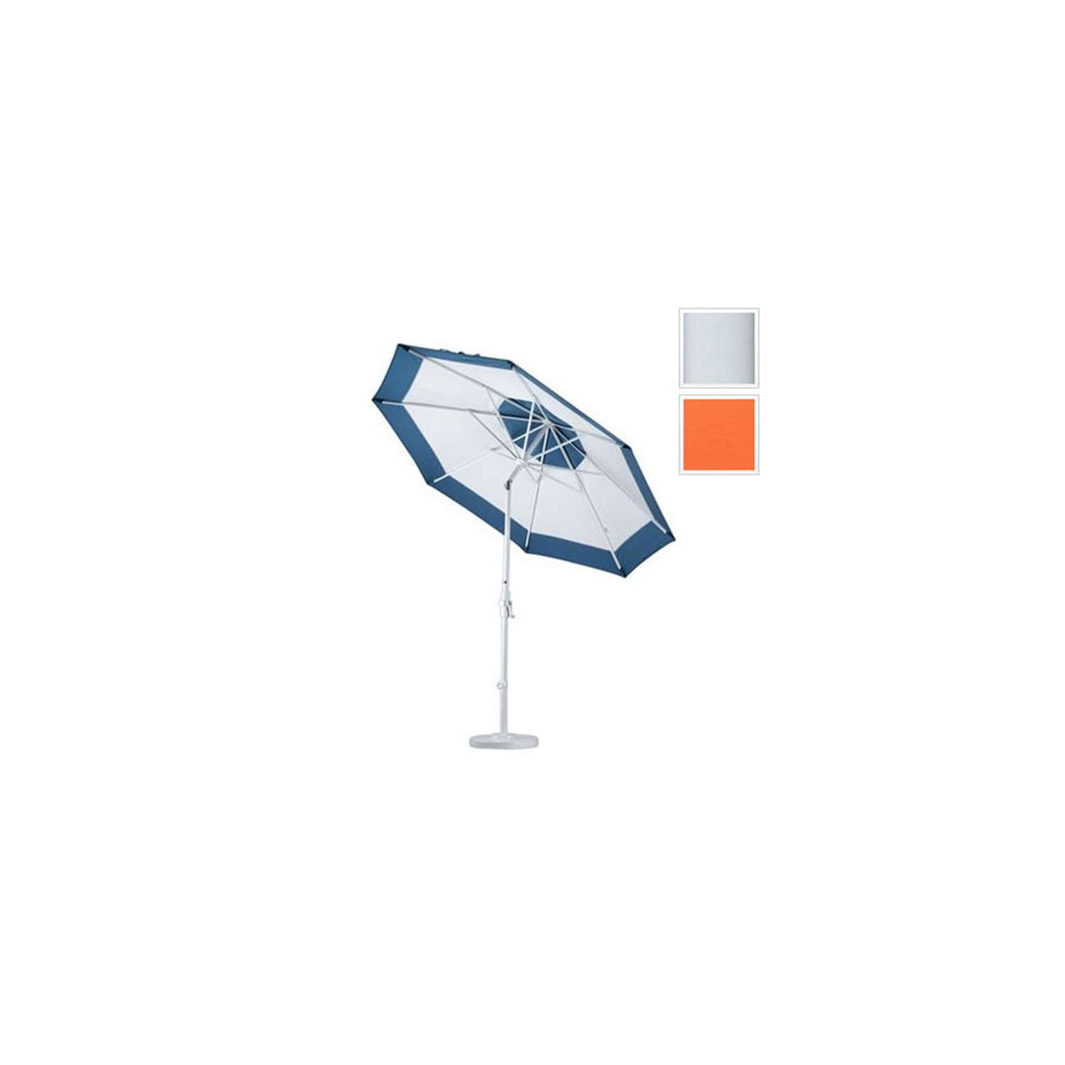 California Umbrella GSCU908170-5417 9 ft. Aluminum Market Umbrella Collar Tilt - Matted White-Sunbrella-Tuscan