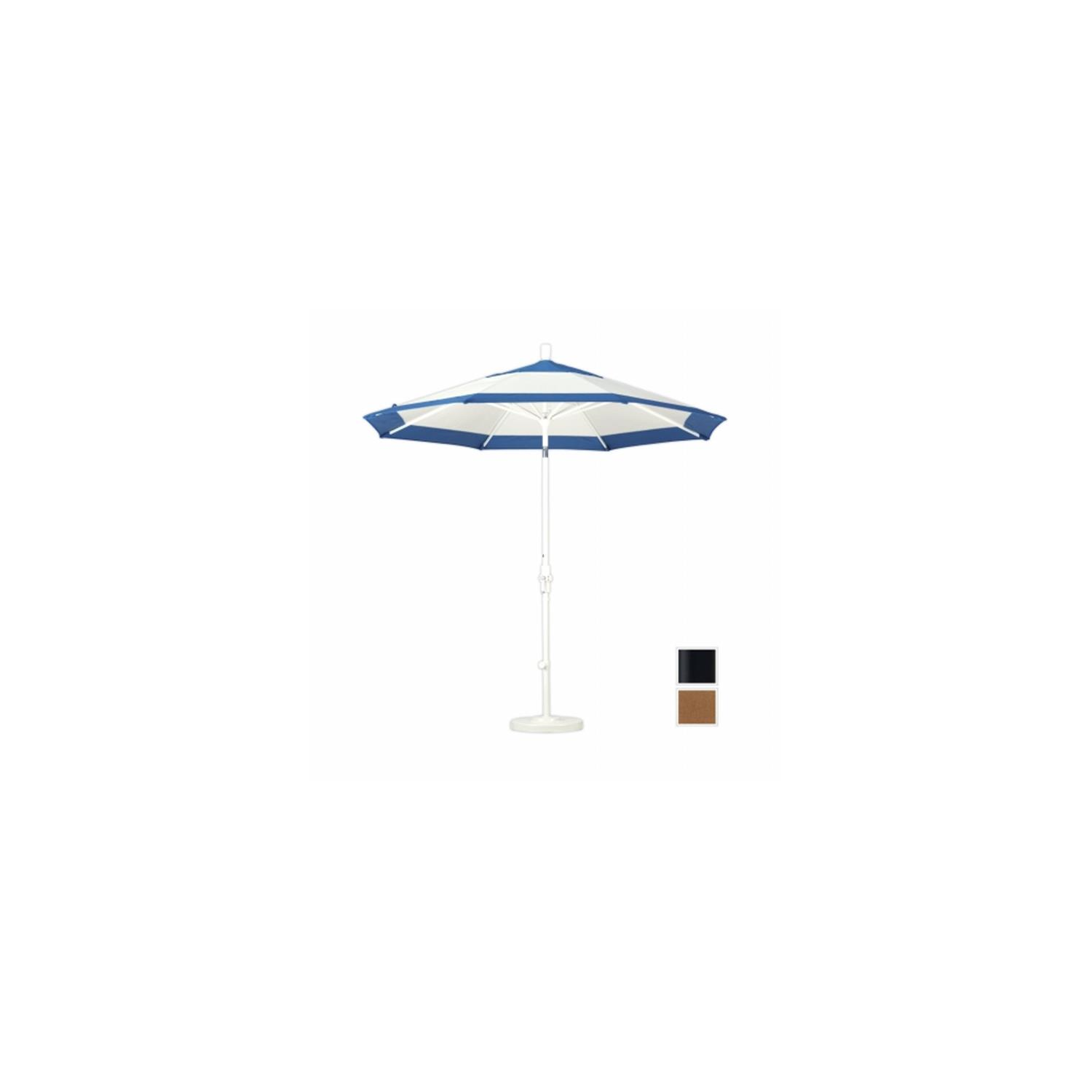 Produits de mars GSCU908302-5488 9&nbsp;pi. Inclinaison de collier de parasol en aluminium, noir mat, Sunbrella, toile teck