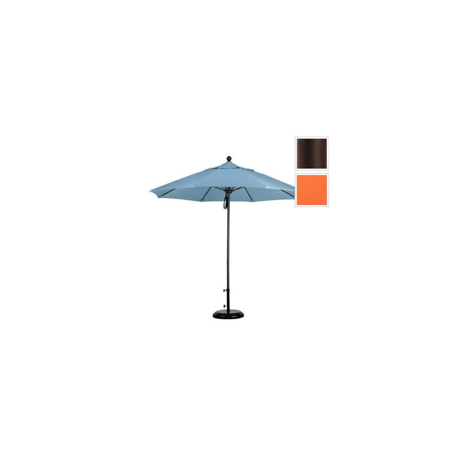 March Products ALTO908117-5417 9 ft. Fiberglass Pulley Open Market Umbrella - Bronze and Sunbrella-Tuscan