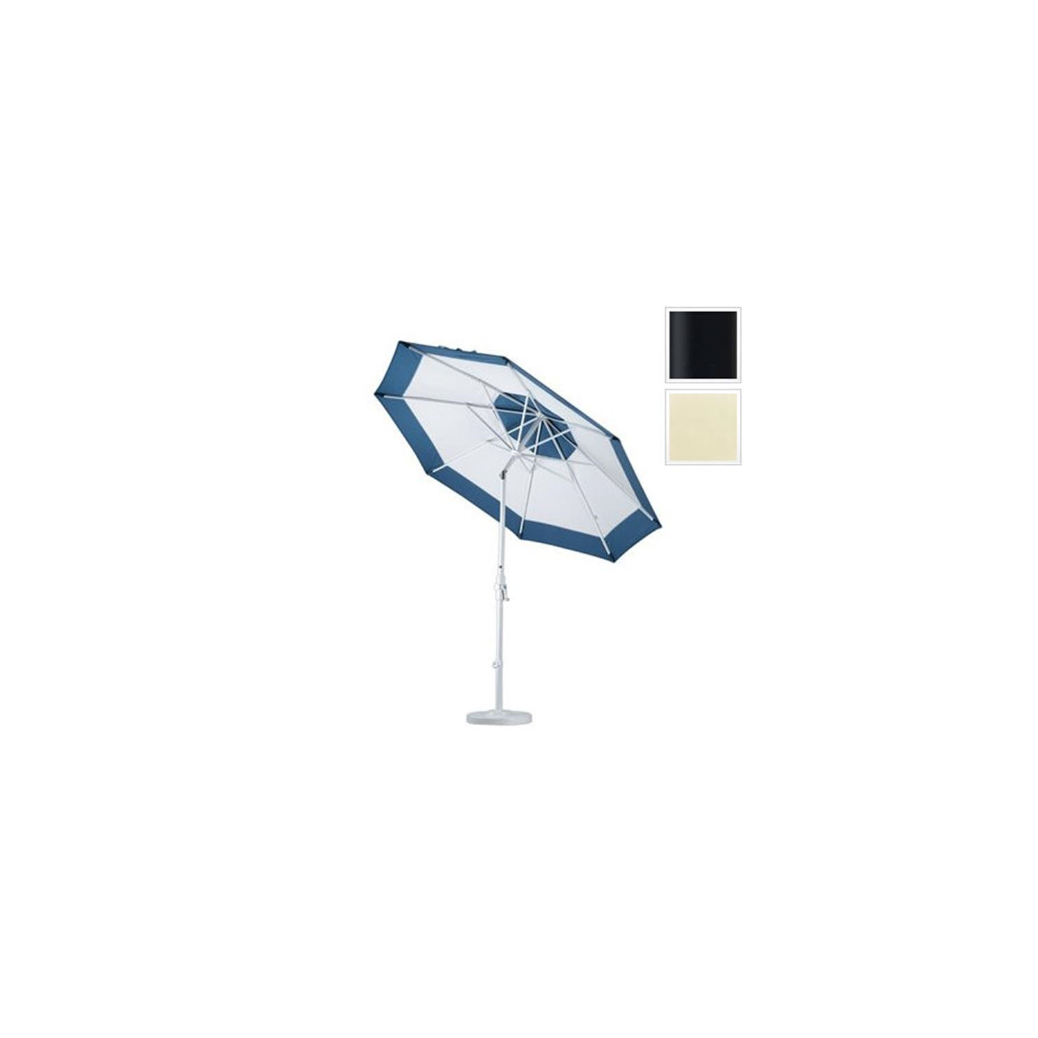 California Umbrella GSCU908302-5453 9 ft. Aluminum Market Umbrella Collar Tilt - Matted Black-Sunbrella-Canvas