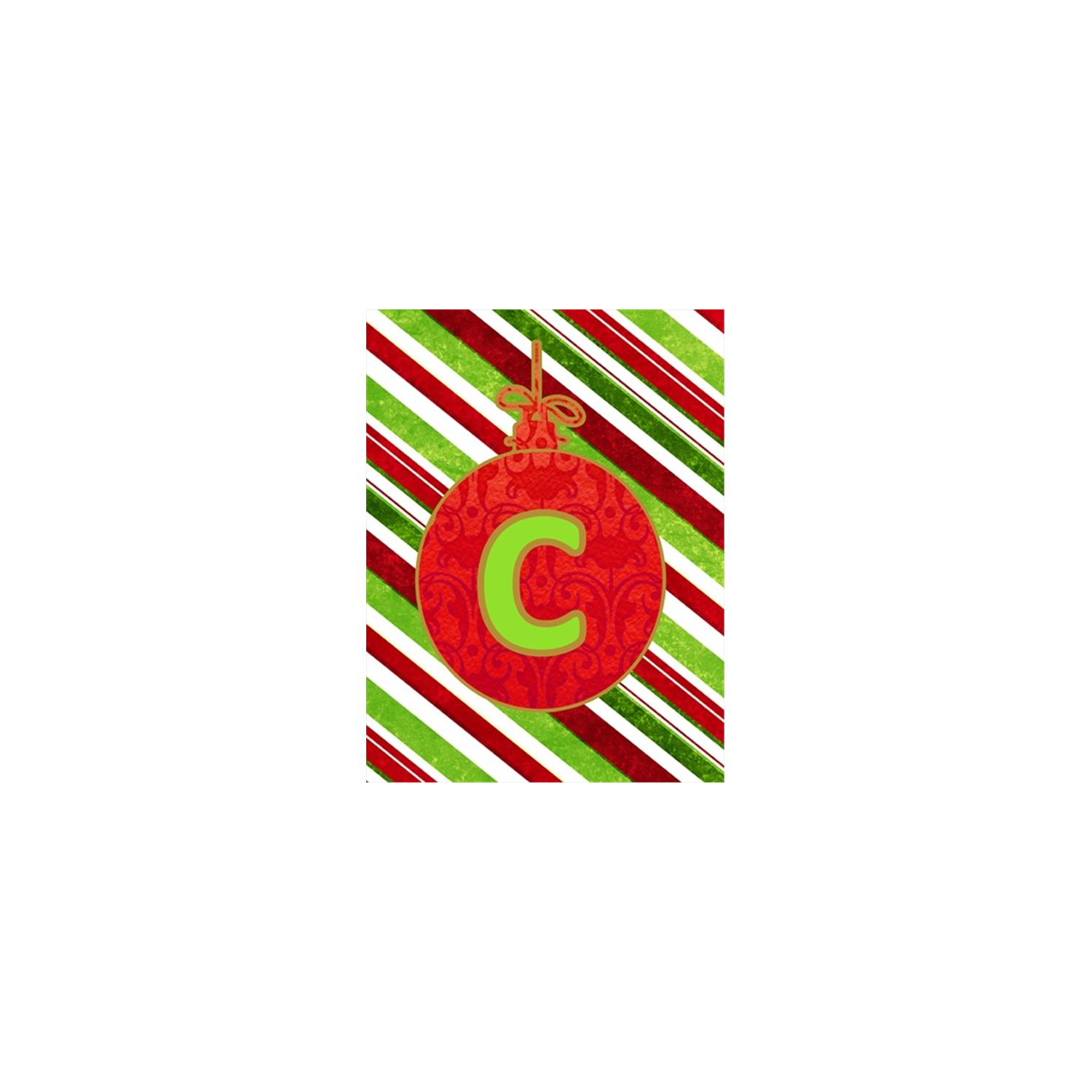 Carolines Treasures CJ1039-C-GF Christmas Oranment Holiday Letter C Monogram Initial Flag Garden Size