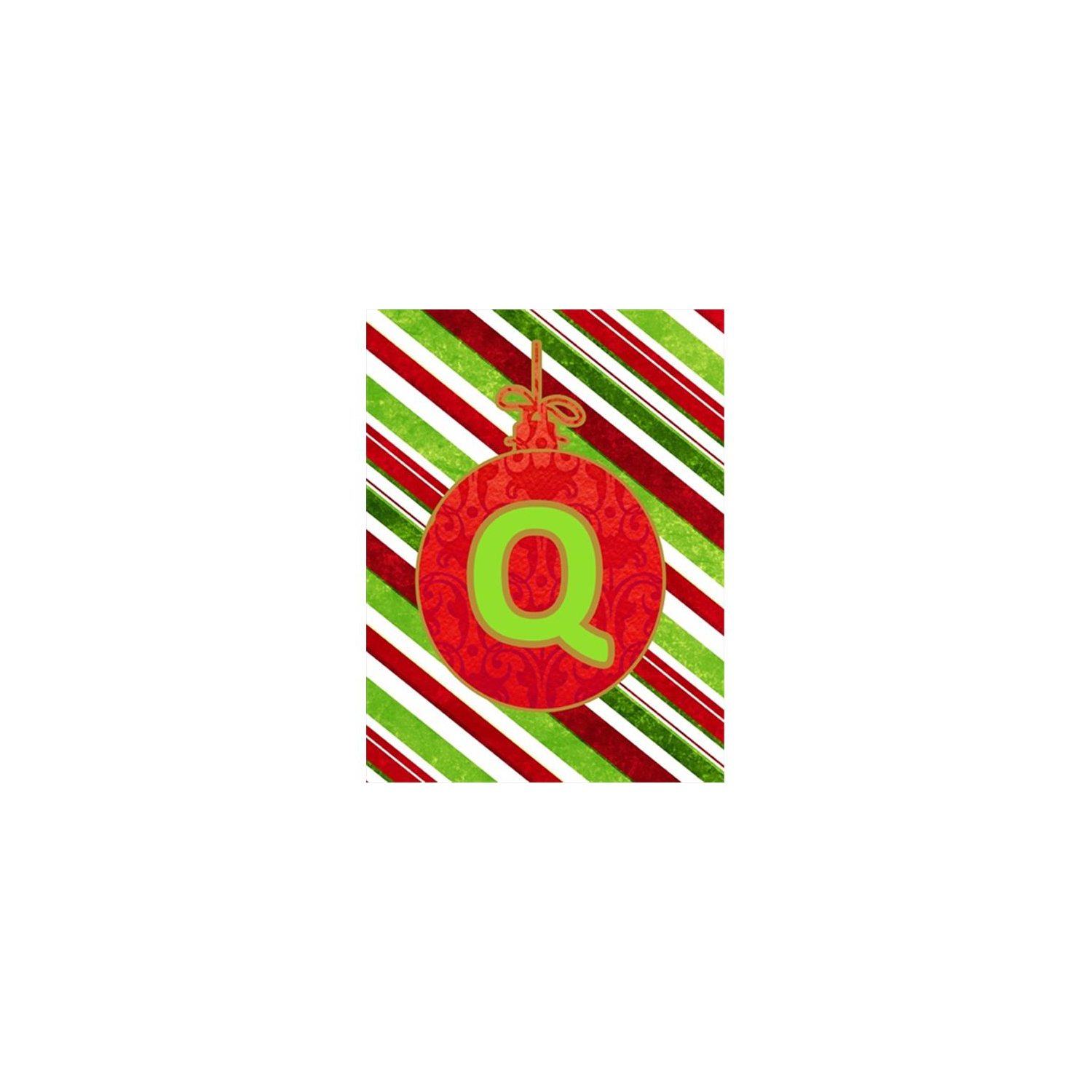 Carolines Treasures CJ1039-Q-GF Christmas Oranment Holiday Letter Q Monogram Initial Flag Garden Size