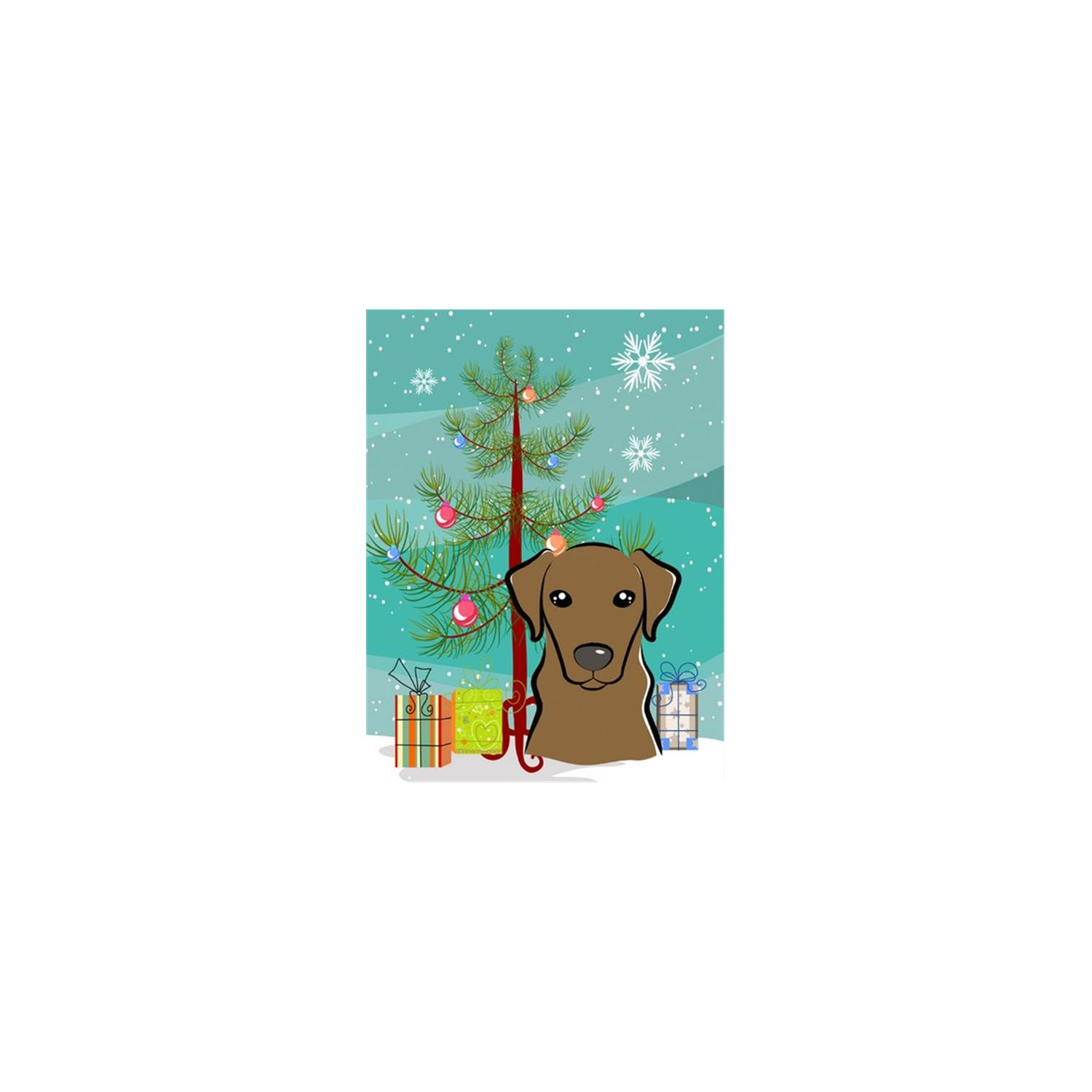 Carolines Treasures BB1606GF Christmas Tree And Chocolate Labrador Flag Garden Size