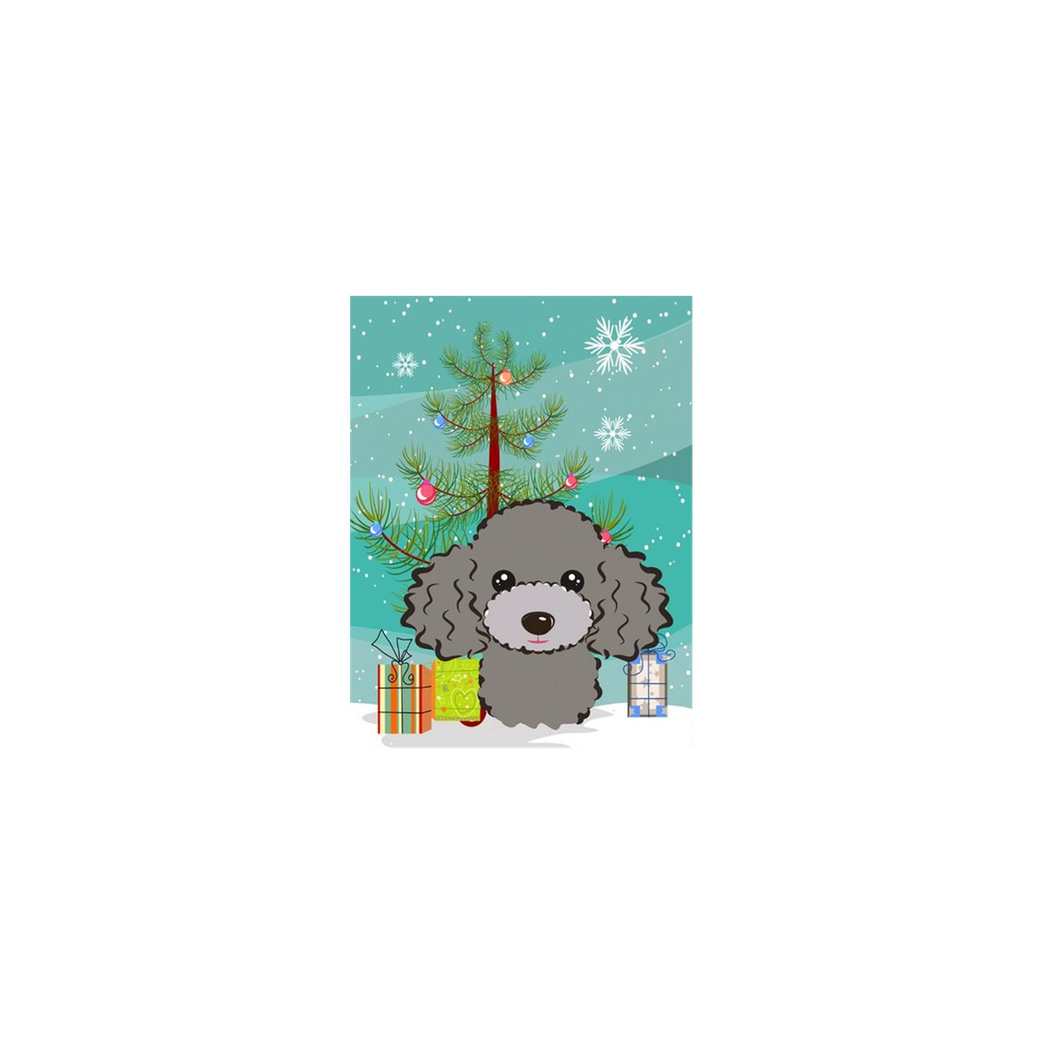 Carolines Treasures BB1631GF Christmas Tree And Silver Gray Poodle Flag Garden Size