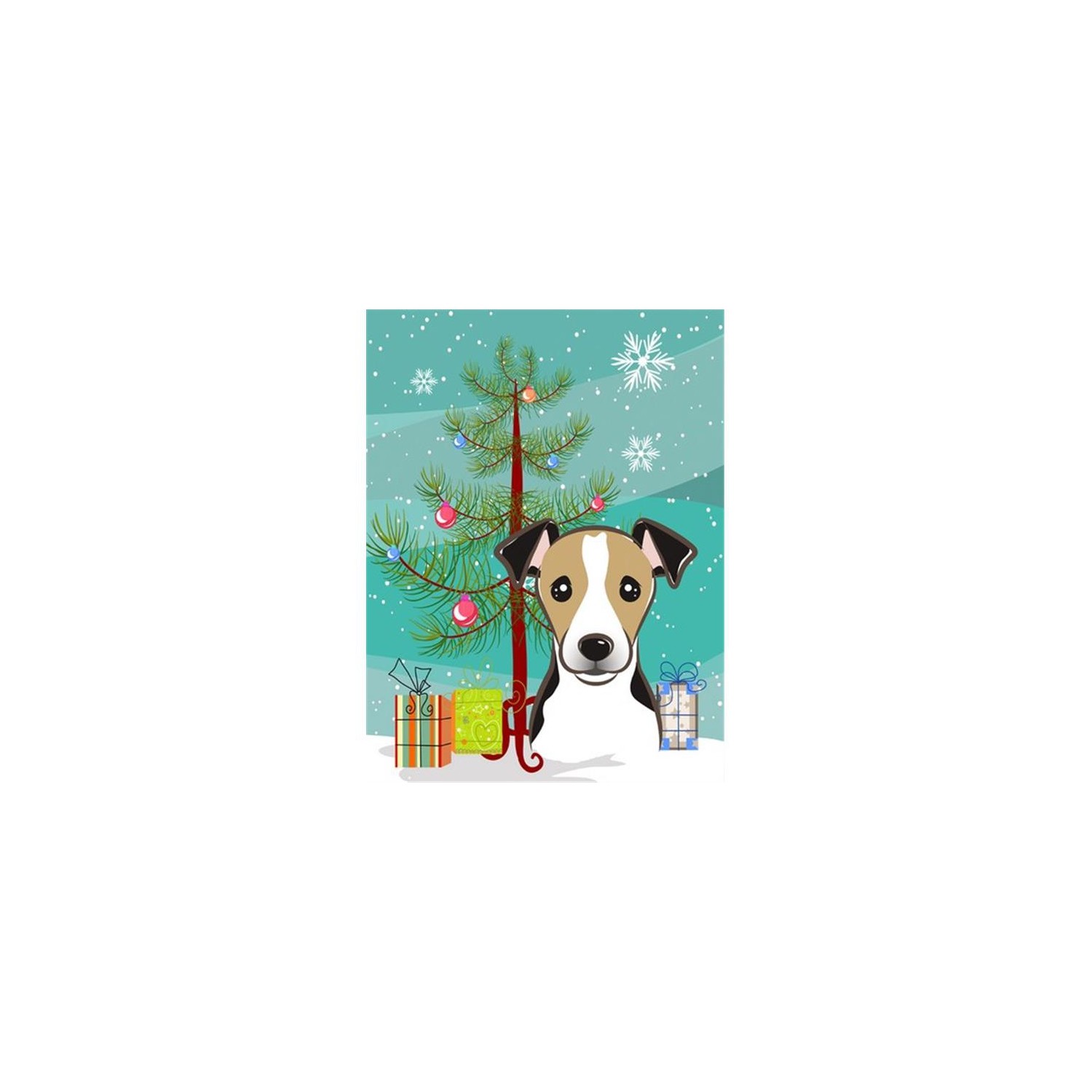 Carolines Treasures BB1633GF Christmas Tree And Jack Russell Terrier Flag Garden Size