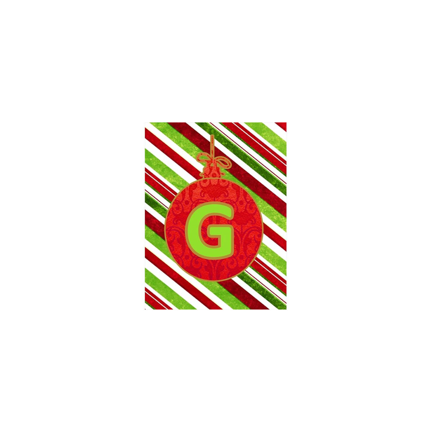 Carolines Treasures CJ1039-G-GF Christmas Oranment Holiday Letter G Monogram Initial Flag Garden Size