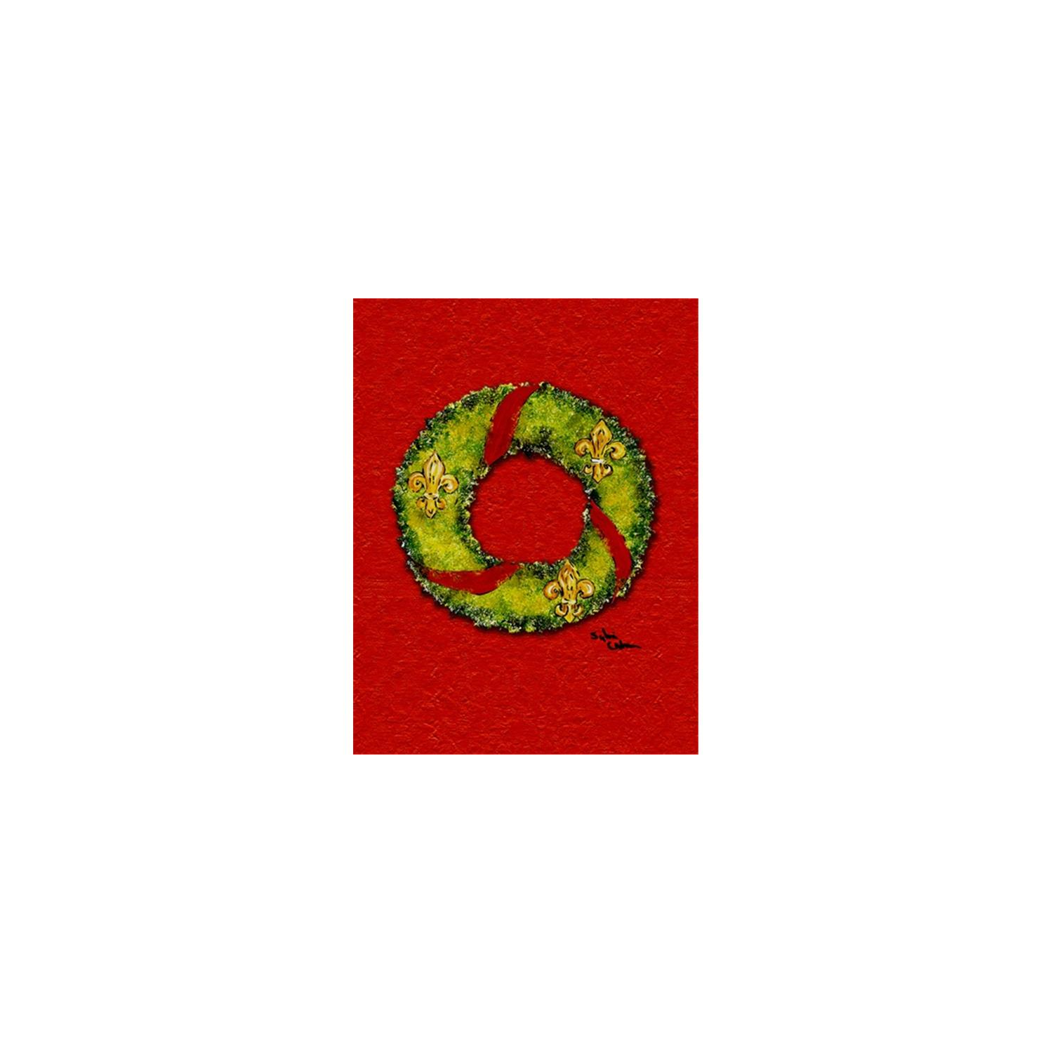 Carolines Treasures 8503GF 11 x 15 in. Christmas Wreath Fleur De Lis Flag Garden Size