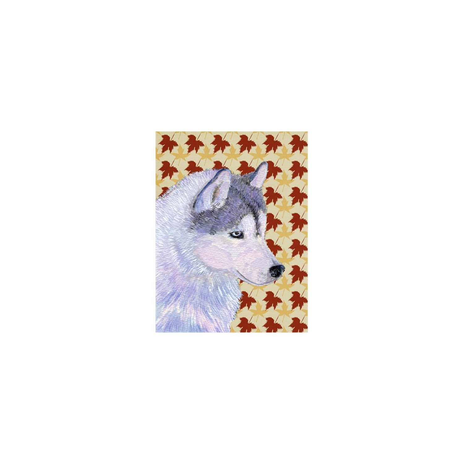 Carolines Treasures SS4392GF 15 x 15 in. Siberian Husky Fall Leaves Portrait Flag Garden Size