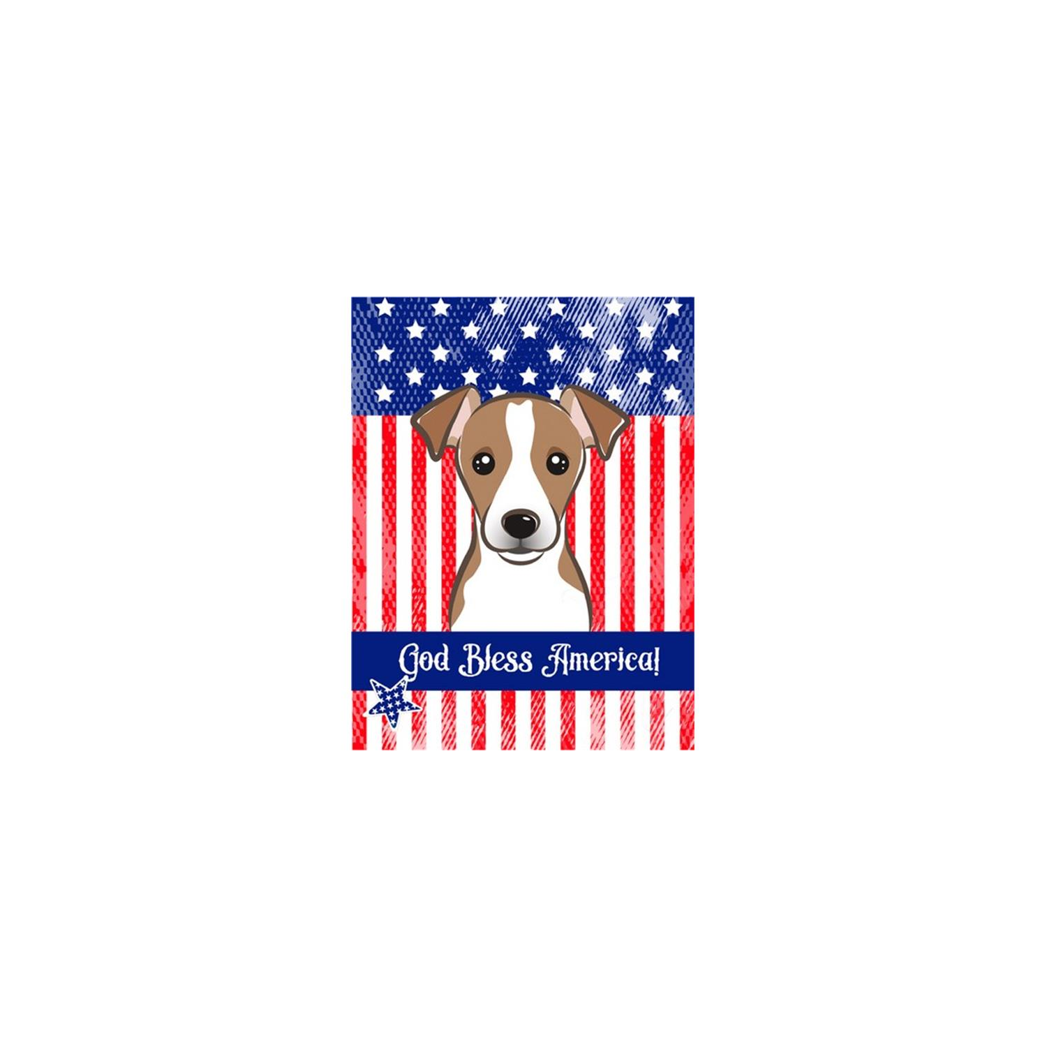 Carolines Treasures BB2190GF God Bless American Flag with Jack Russell Terrier Flag Garden