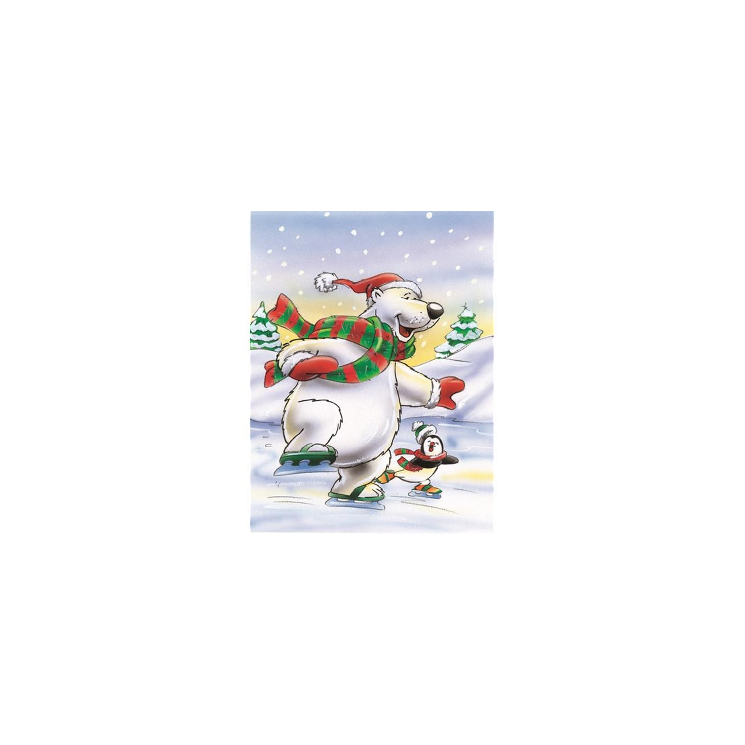 Carolines Treasures AAH7270CHF Holiday Polar Bears Ice Skating Flag Canvas House Size