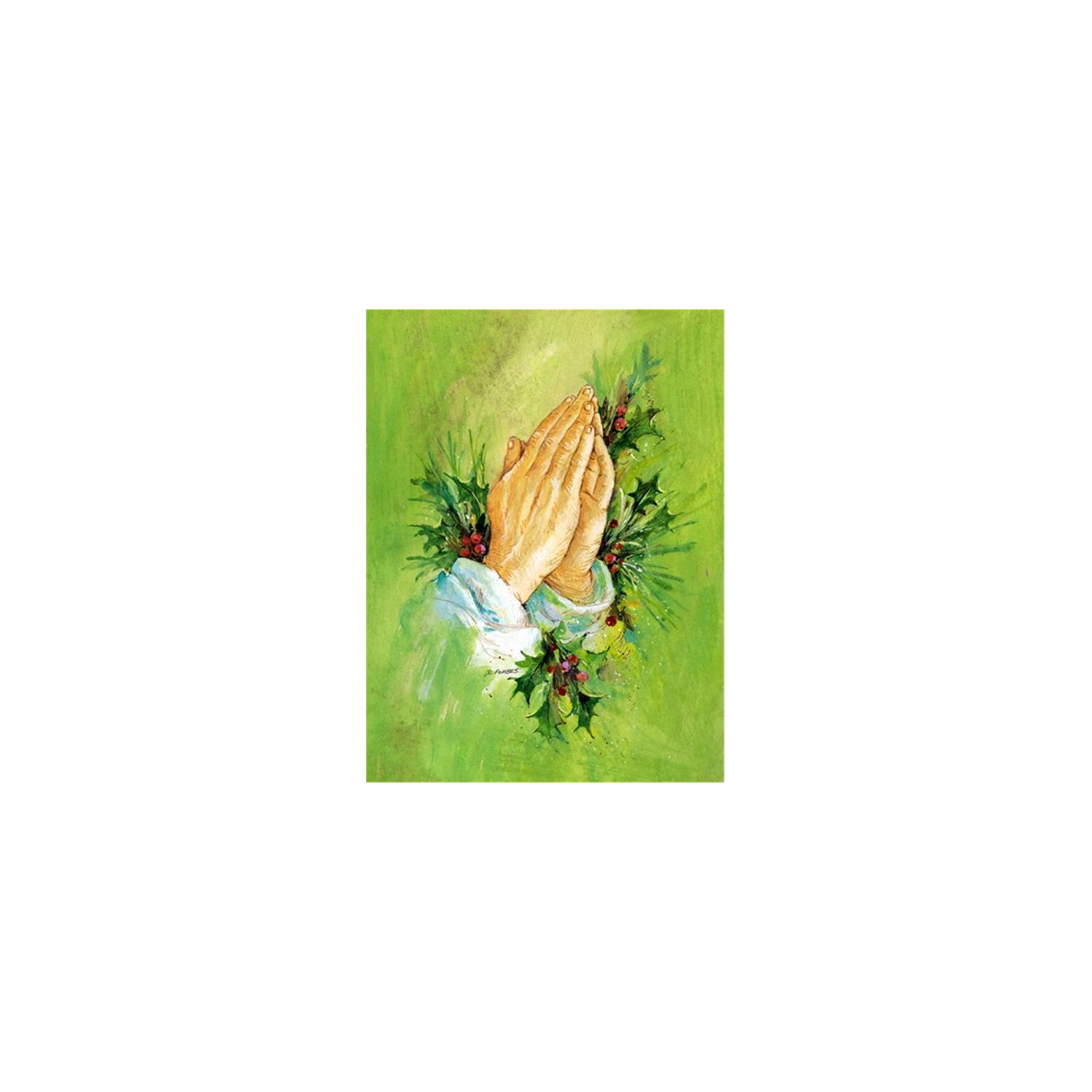 Carolines Treasures AAH5985CHF Praying Hangs with Holly Leaves Flag Canvas House Size